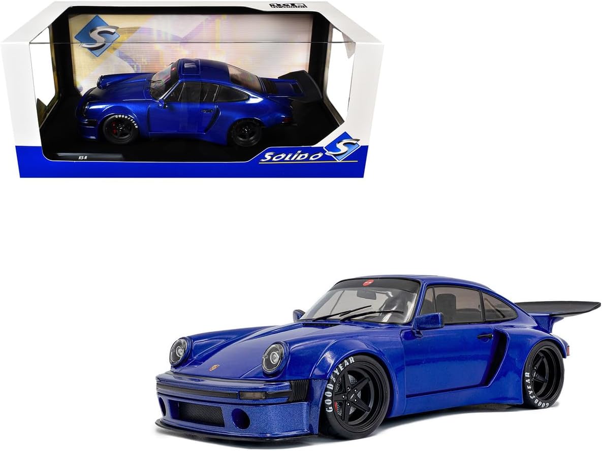 Diecast Model Car Compatible for 2024 Porsche 911 KS-R by Khyzyl Saleem, Dark Blue Metallic, 1/18 Scale Solido S1810503