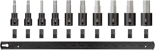 Miniatura 10 de TEKTON Juego de llaves de vaso de impacto Torx de 12 pulgada con riel, 8 piezas (T30-T70)  SIB92102