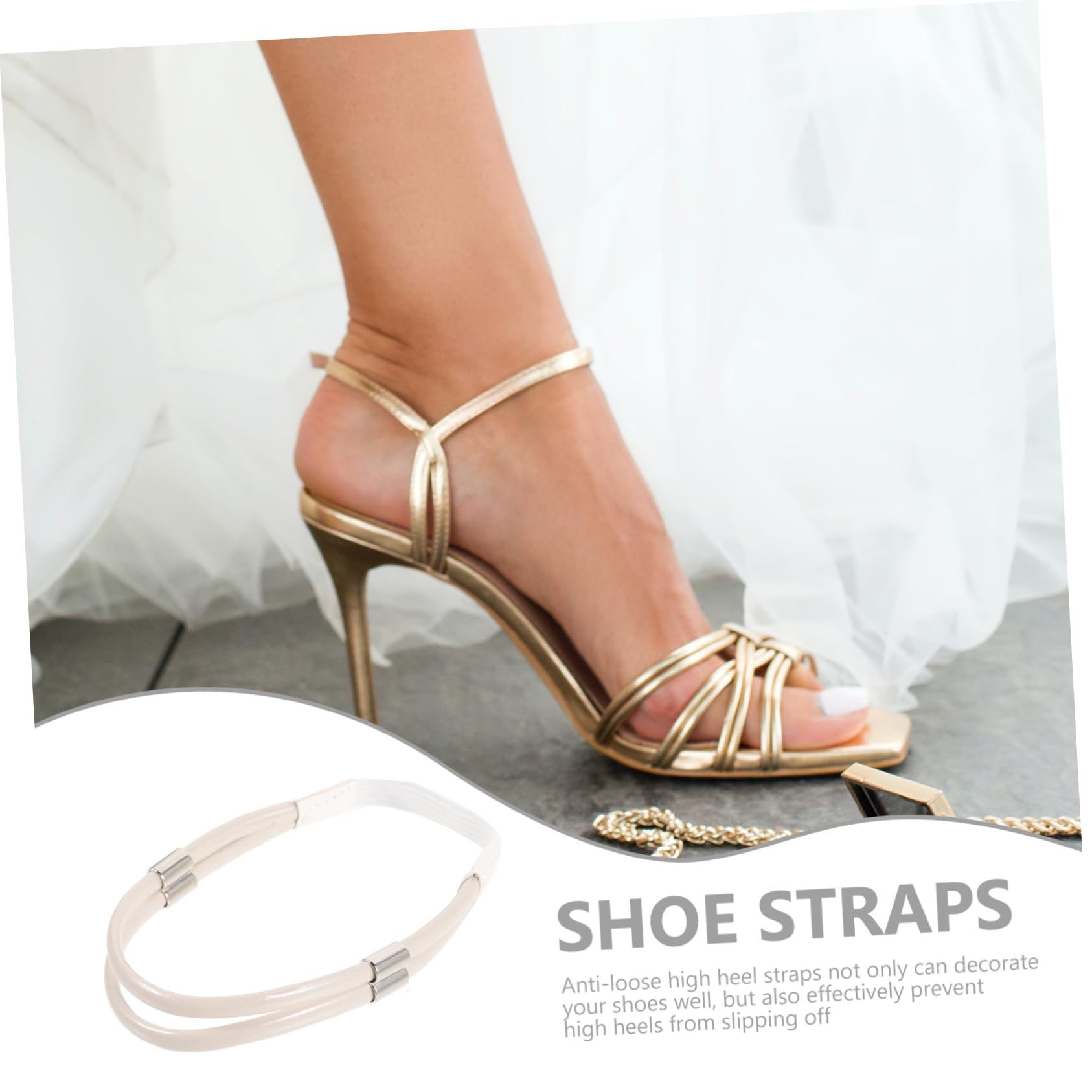 LIFKOME Detachable Shoe Straps for High Heels Elastic Anti-lose Straps for Women Fashionable and Easy to Wear