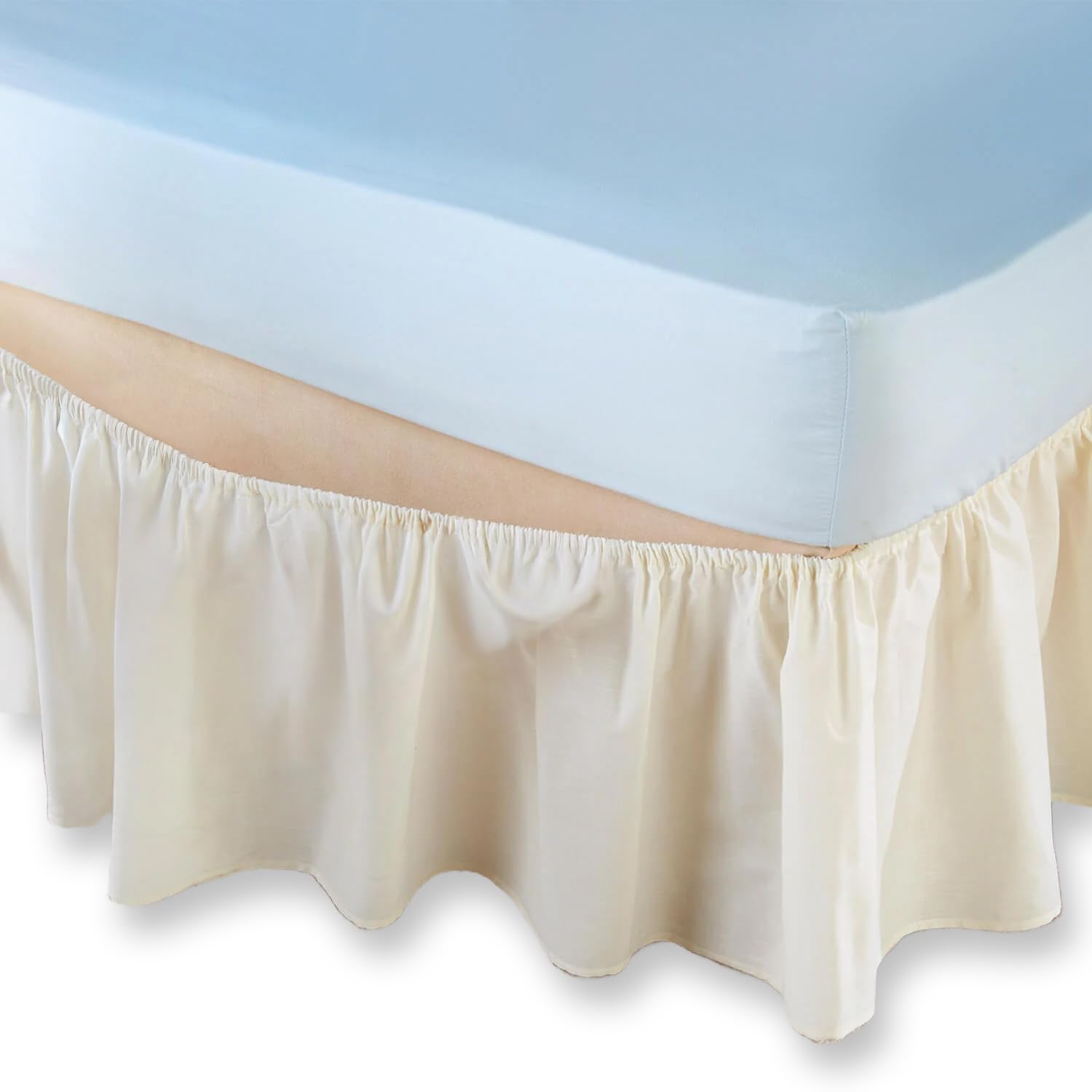 Coopers of Stortford - Pack of 2 Easy Fit Bed Valances for Single to King Size Beds - Stretch Skirt Cover for Divan Base - Cotton Blend Machine Washable