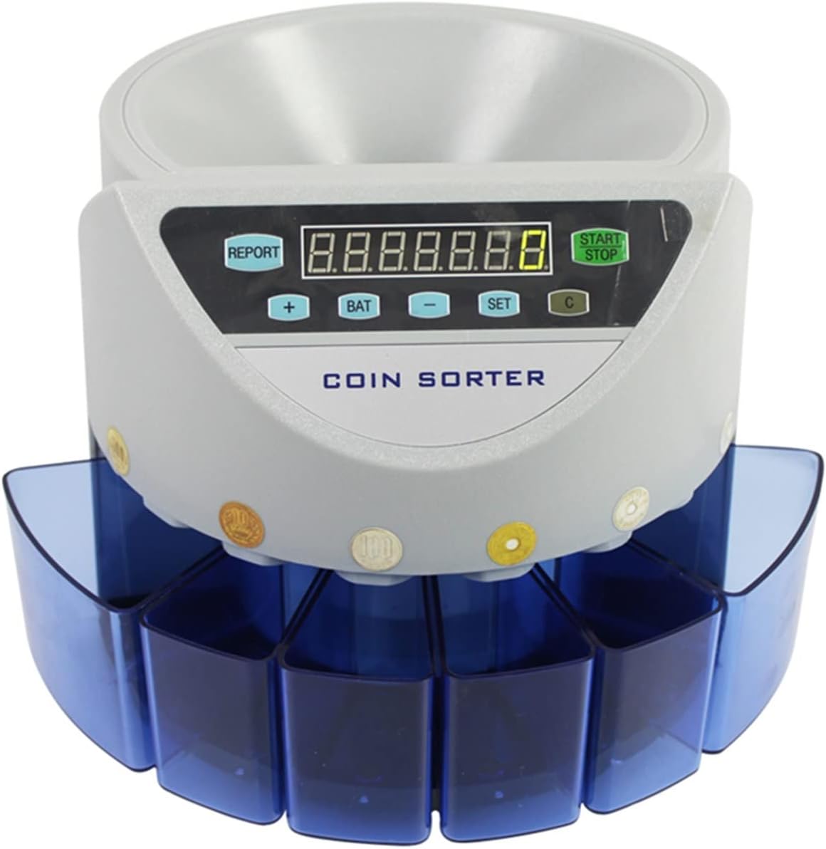 コインカウンター｜硬貨選別計数機『レシート勘太』ロール紙1箱(10巻)付 - MY CALL コイン カウンター、ソーター、ラッパー9005カスタマイズされたミックス値コインマネーカウントマシン多国籍タイプコインカウンター(Wh