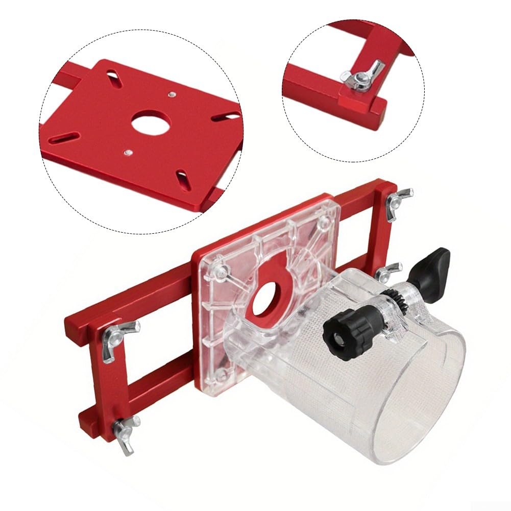 2-in-1 unsichtbarer Verschluss, Schlitzhalterung, Holzbearbeitung, Oberfräse, Mittelschlitz, für ID 65 mm, Trimmmaschine, Werkzeug mit verstellbarer Dicke 0–4 cm (mit Basis)