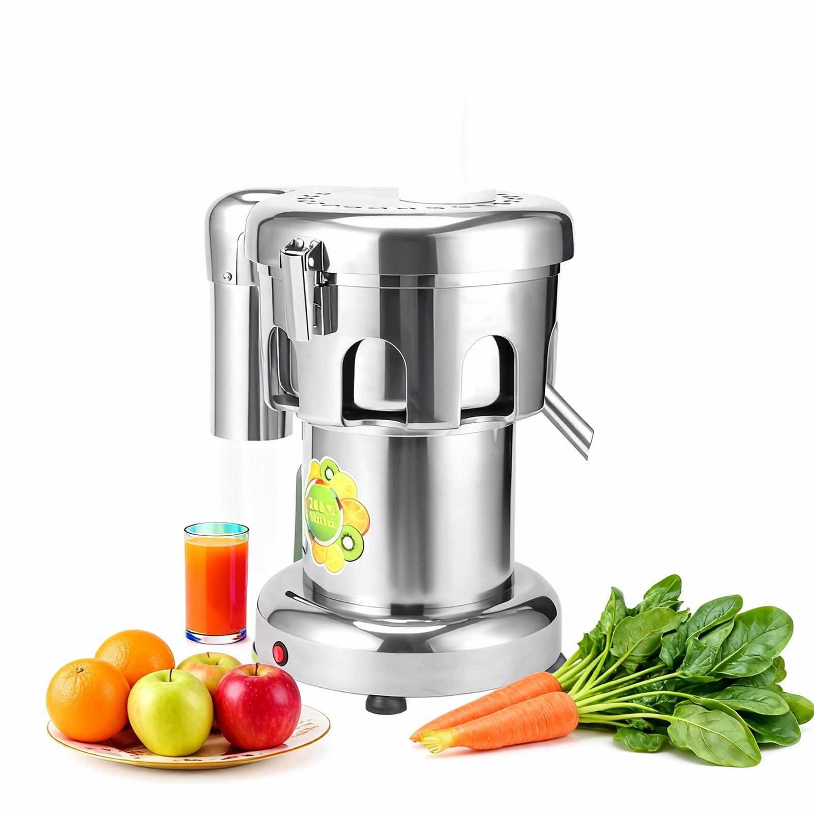 KEhtu Extracteur de jus Professionnel, centrifugeuse électrique en Acier Inoxydable avec séparation Automatique de la pulpe, Silencieux, pièces compatibles Lave-Vaisselle