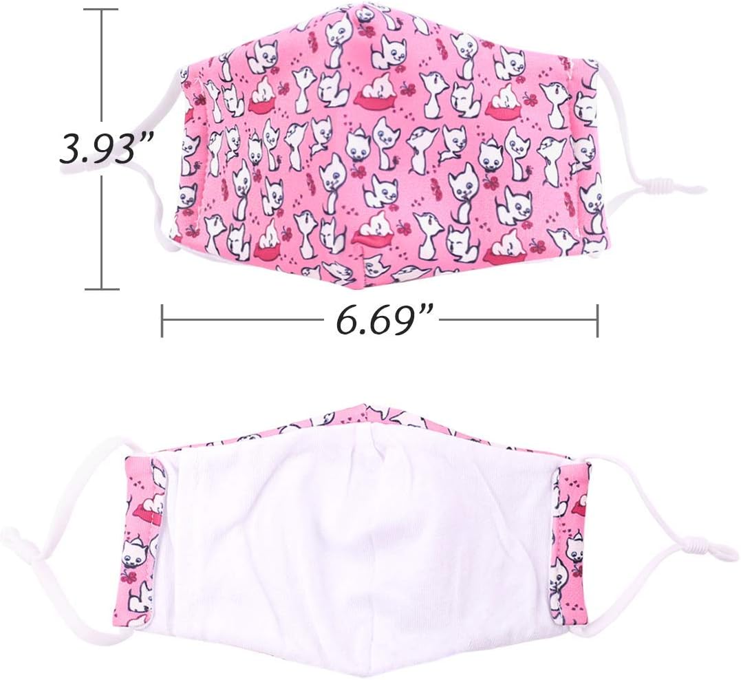 Kids Masks Girls Nose Wire Youth Fashion Breathable Face Mask Childrens Children Cloth Korean 3D Dust Facemask Facemasks Cute Fashionable Mouth Rainbow Pink Printed Girl Kid Size School Pack 3 Ply 4 : Sports & Outdoors