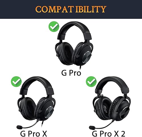 Miniatura 2 de SOULWIT Almohadillas de repuesto para auriculares Logitech G Pro, G Pro X, G Prox 2, almohadillas para los oídos con espuma aislante de ruido,