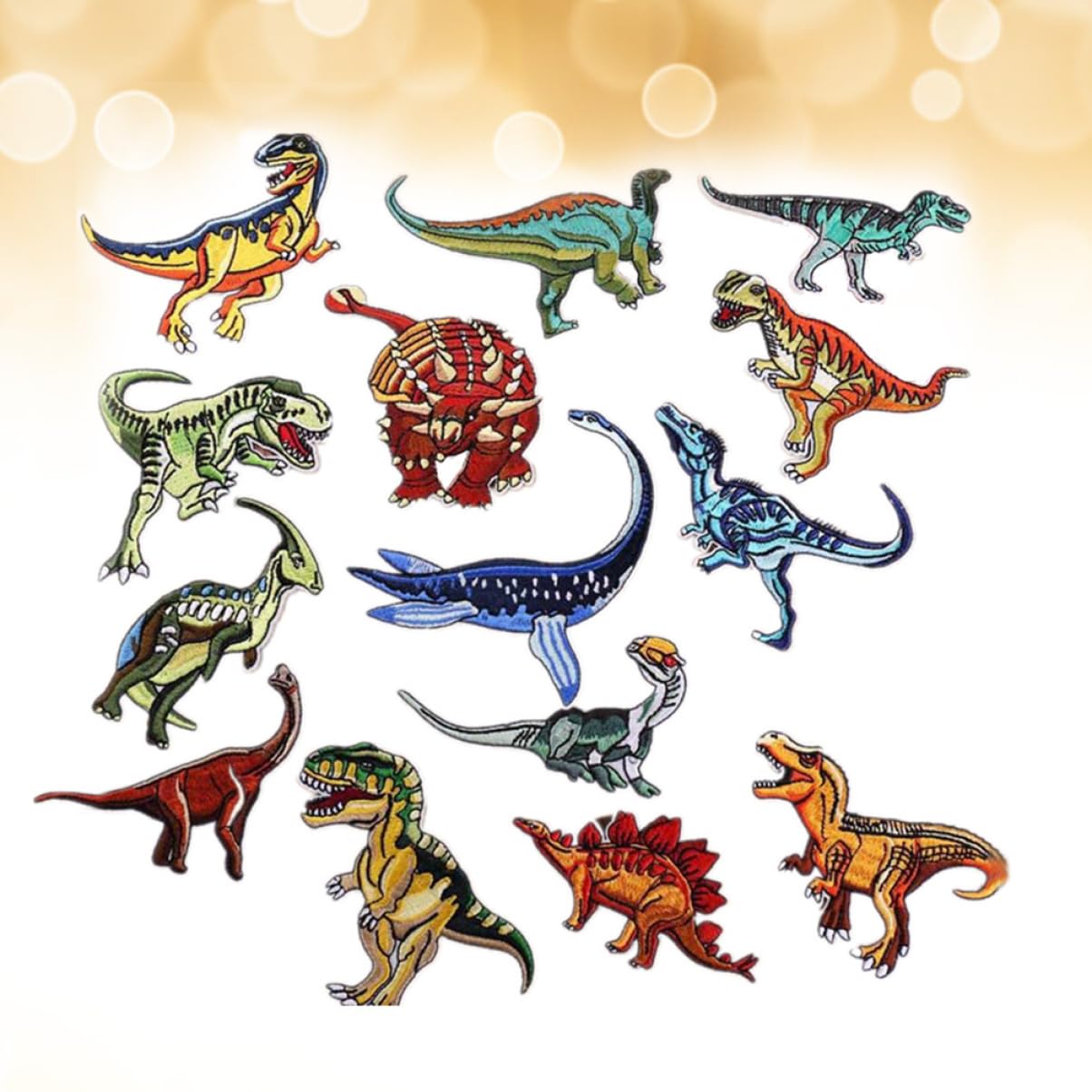 TEHAUX 42pezzi Toppe Termoadesive Dinosauro Per Ragazza Ragazza Patch Ricamate Per Giubbotti Jeans e Decorazioni Cartoni Animati Per Cucire e Riparare Abbigliamento