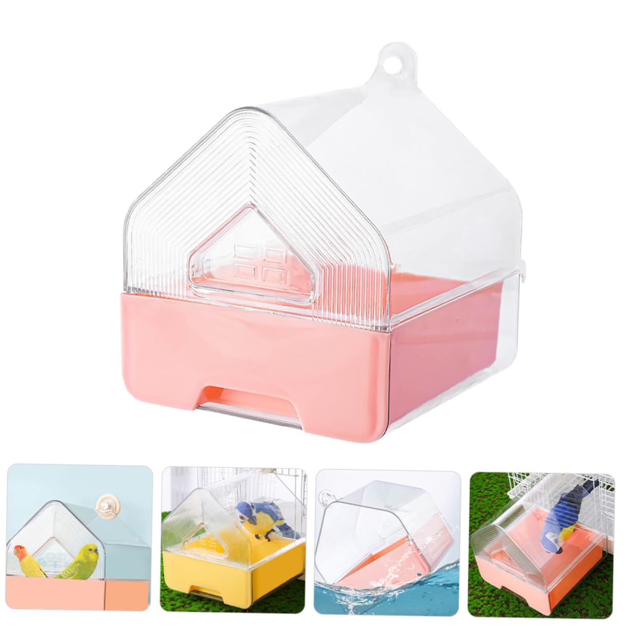 TOYANDONA Bain pour Oiseaux de Compagnie à Tiroir et Suspendu 2 Pièces