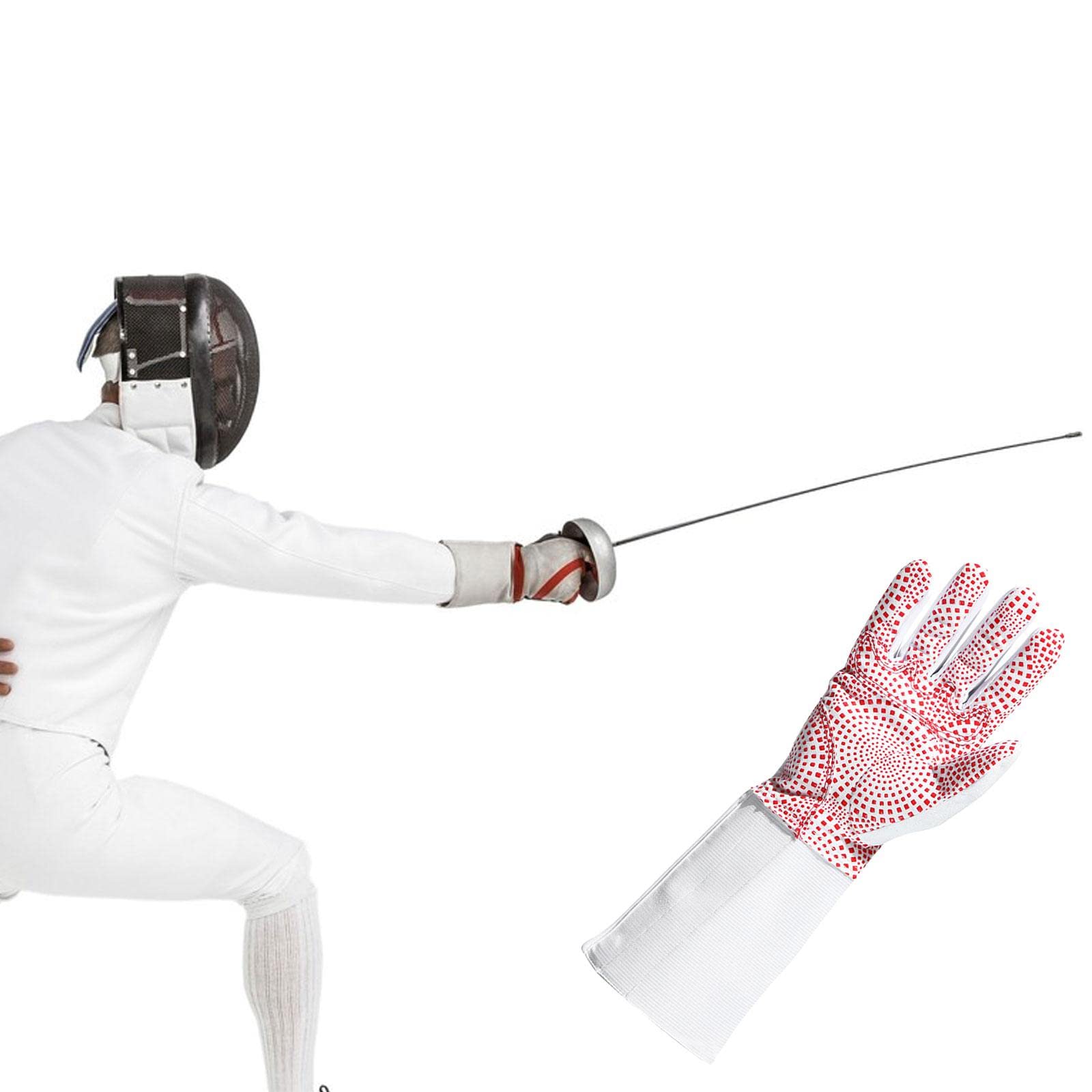 DYNWAVE Fencing Glove Adult Non Slip Washable Training Sport Hand Protection Teenager 1Pcs for Bout Practice Fencing Match Epee Foilfoil Epee, Right Hand M