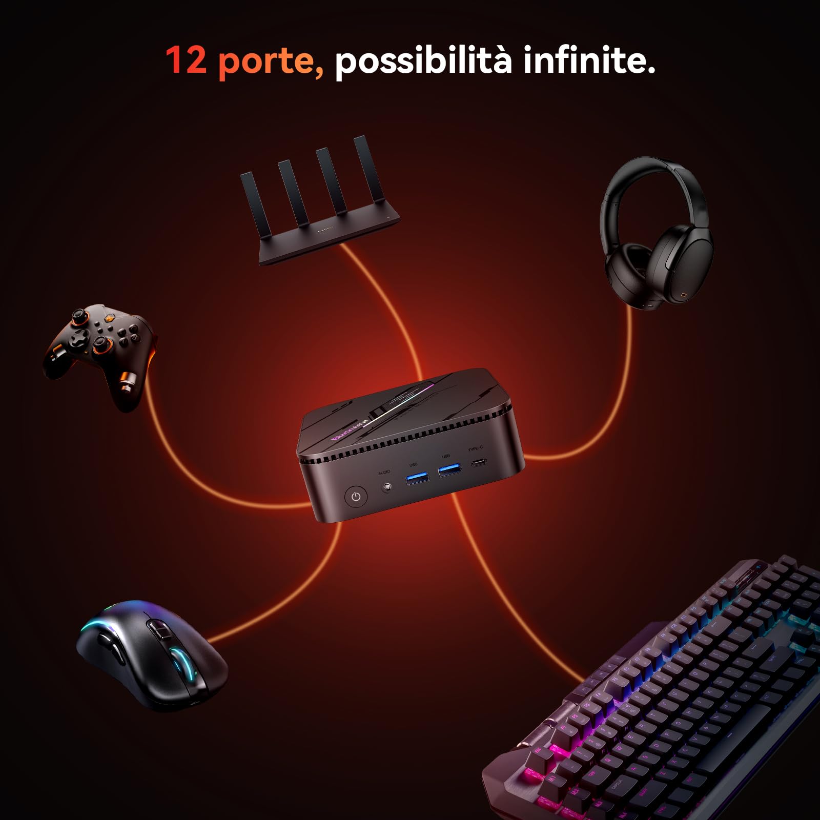 Blackview MP100 Pro Mini PC Processore i3-1215U (Beats 4300U/1011U), 16GB DDR4 512GB SSD Mini Desktop Computer, Garanzia 3 Anni, 8K Triplo Display DP 1.4+HDMI 2.0+Type-C/6 x USB 3.2 /WiFi 6/BT5.2