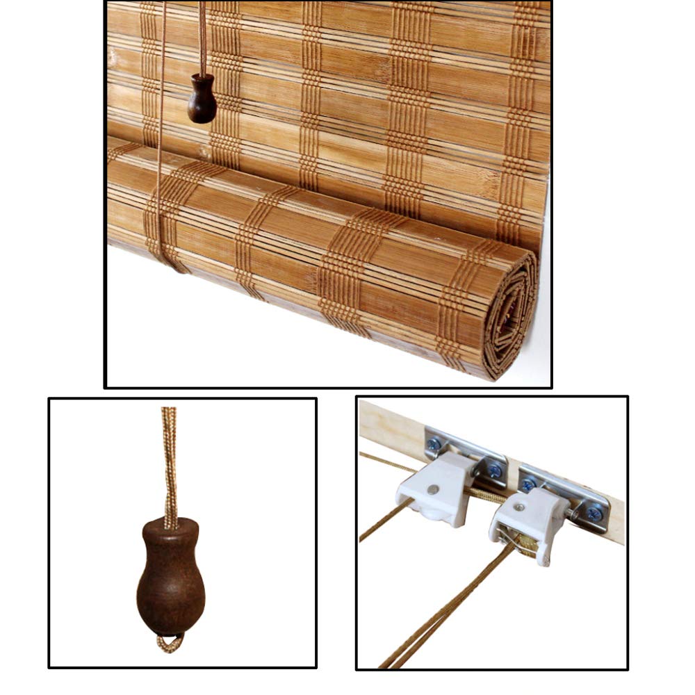 Bambusowa roleta okienna rzymska osłona przeciwsłoneczna, żaluzje rzymskie na patio, dekoracja balkonowa/A / szer. 130 x wys. 180 cm