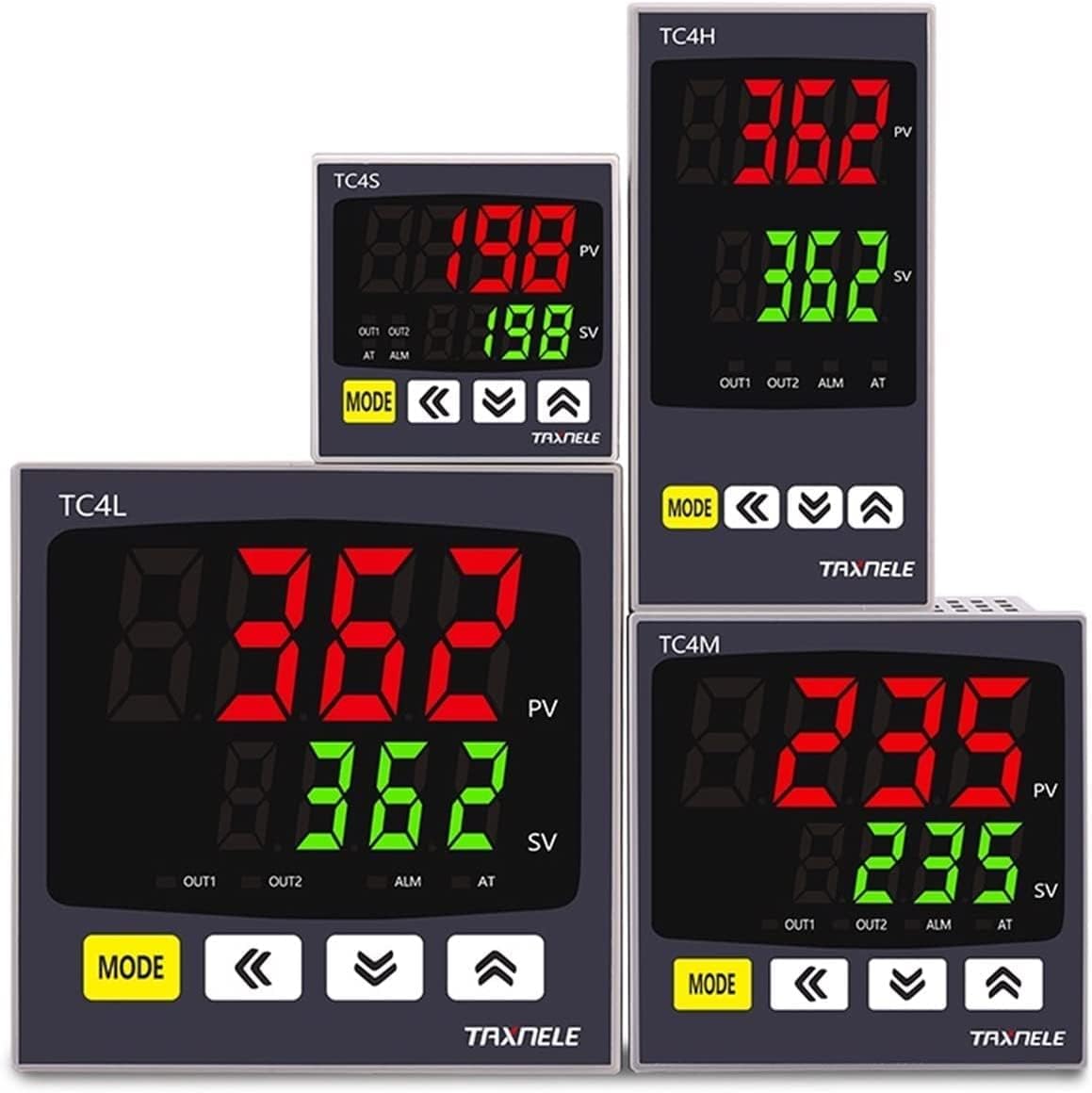 TC4S TC4H TC4L TC4M Digital PID Thermostat Dual Output Universal Input 110VAC 220V Temperature Controller Regulator SSR Relay Temperature Controller Meter Indicator Thermostat Regulator (TC4L 96x96mm)