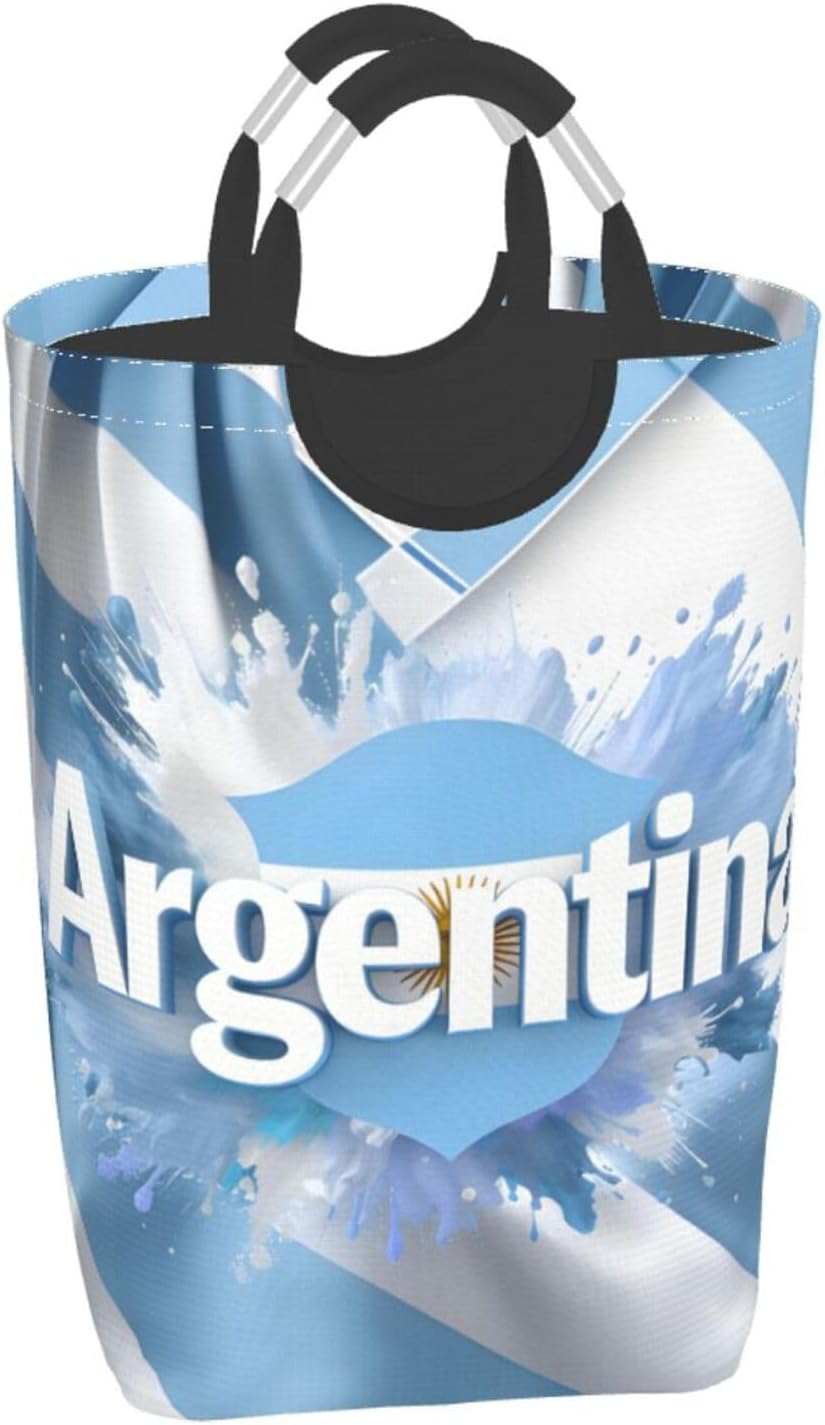 Argentina Glory Foldable Dirty Laundry Bag, Waterproof Oxford Fabric With Pe Board Base, 50l Capacity For Home & Travel