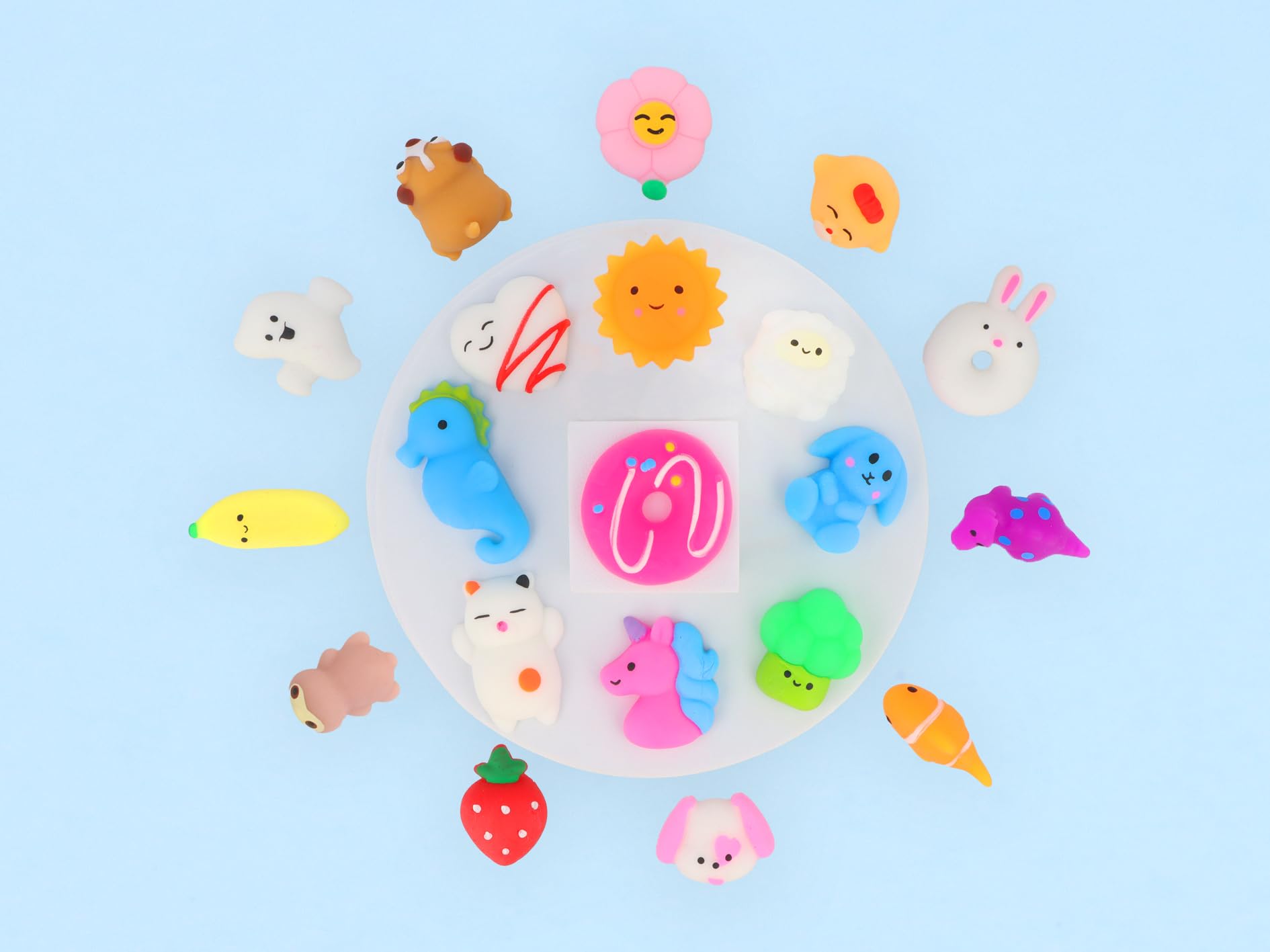 Henbrandt Squishy Animals Bulk Pack, 100 Soft Sensory Toys in Bucket - Image 3