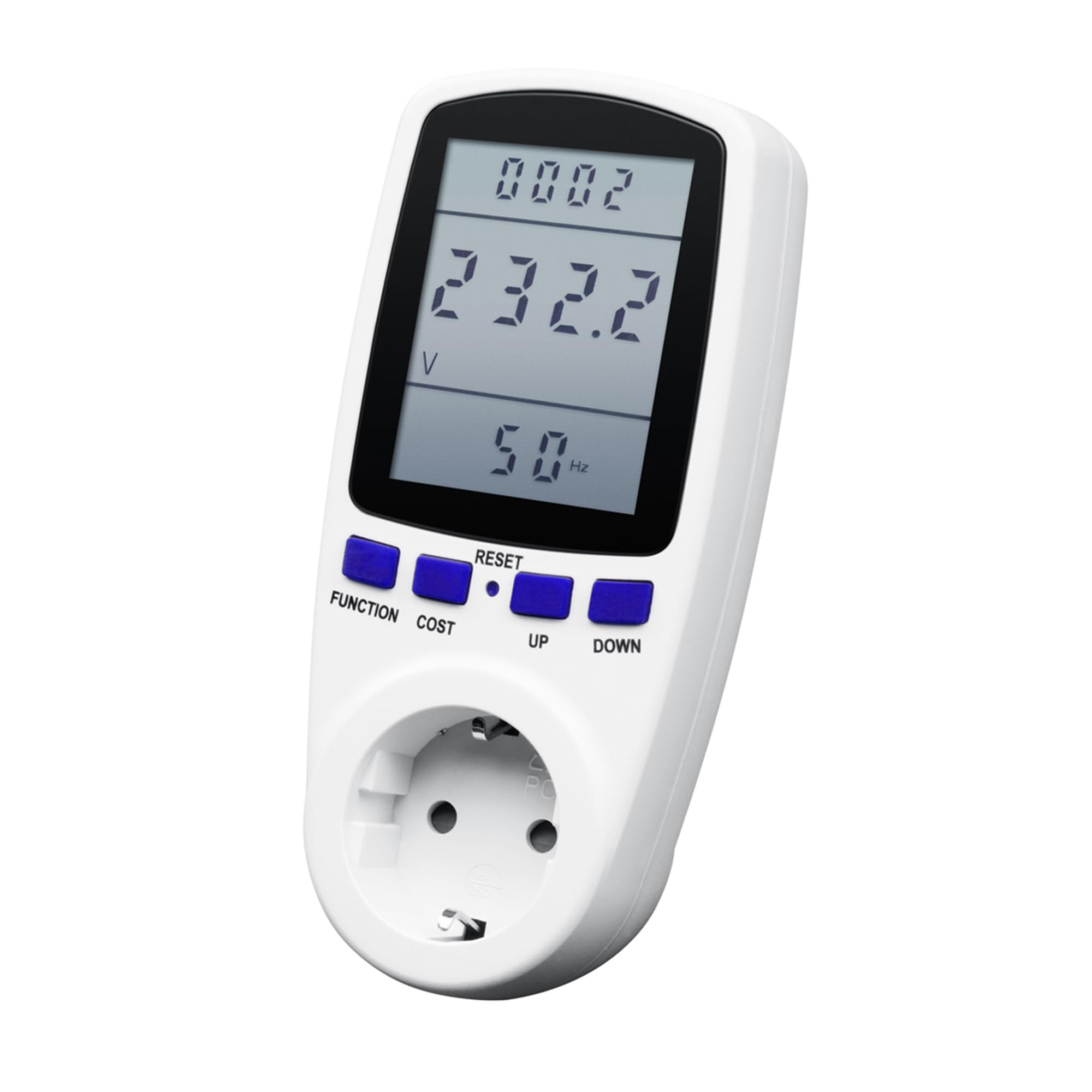 X4-LIFE Miernik prądu do gniazd wtykowych – z wyświetlaczem LCD – miernik kosztów energii – oszczędność pieniędzy dzięki dokładnym kosztom energii elektrycznej