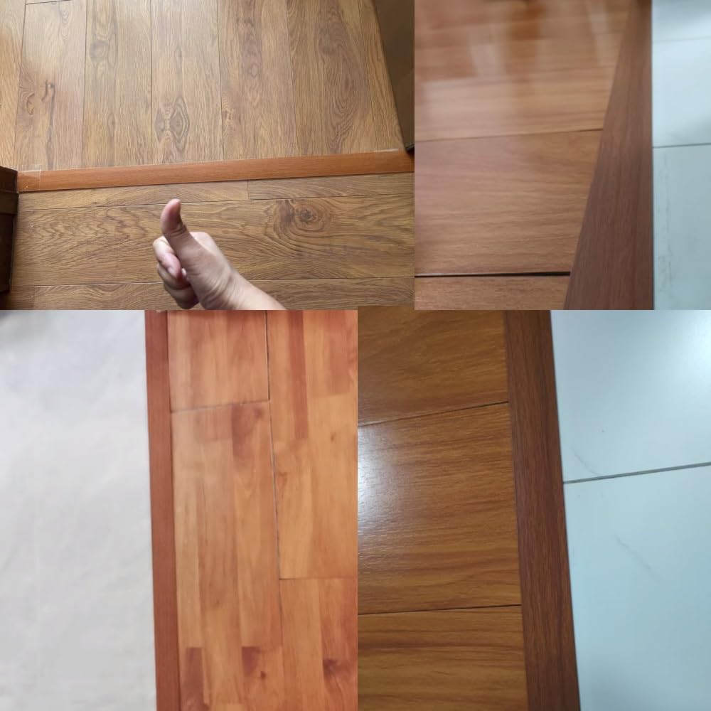 Moulure de Transition En T En Alumipour Plancher, Bande de Séparation Pour Porte, Largeur 2,5 Cm X 4,4 Cm, Garniture de Bord de Porte Pour Joints de Bois, Carrelage Et Stratifié./Red Oak/L90*W4Cm
