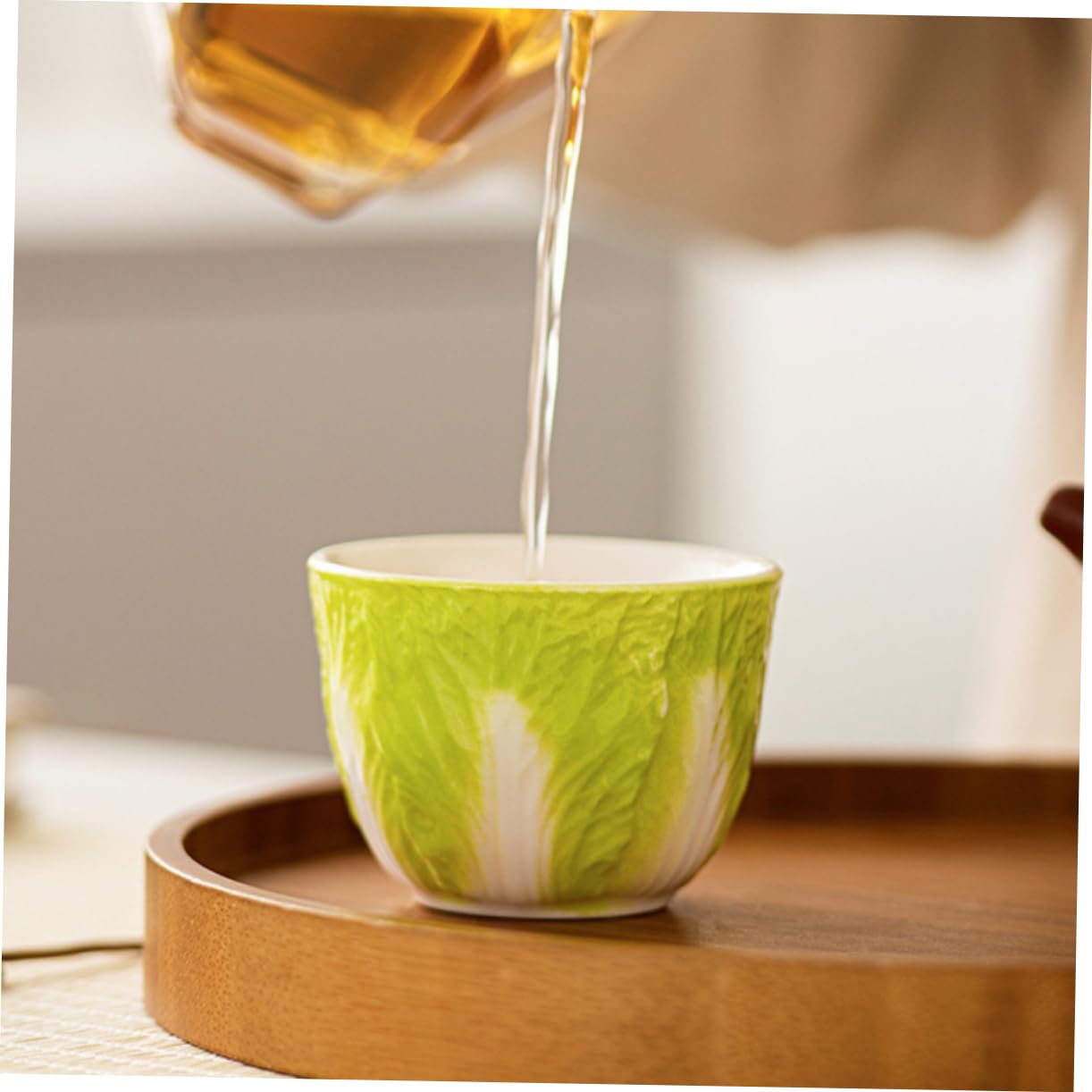 2kawałki Ceramicznych Filiżanek Do Herbaty Wzór Kapusty Porcelanowy Kubek Do Picia Idealny Biura i Funkcjonalne Akcesoria Herbaty