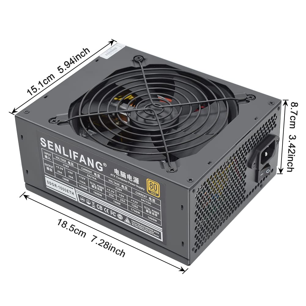 Amazon | 1800Wフルモジュールモジュラー電源、110V-220V電源6GPU