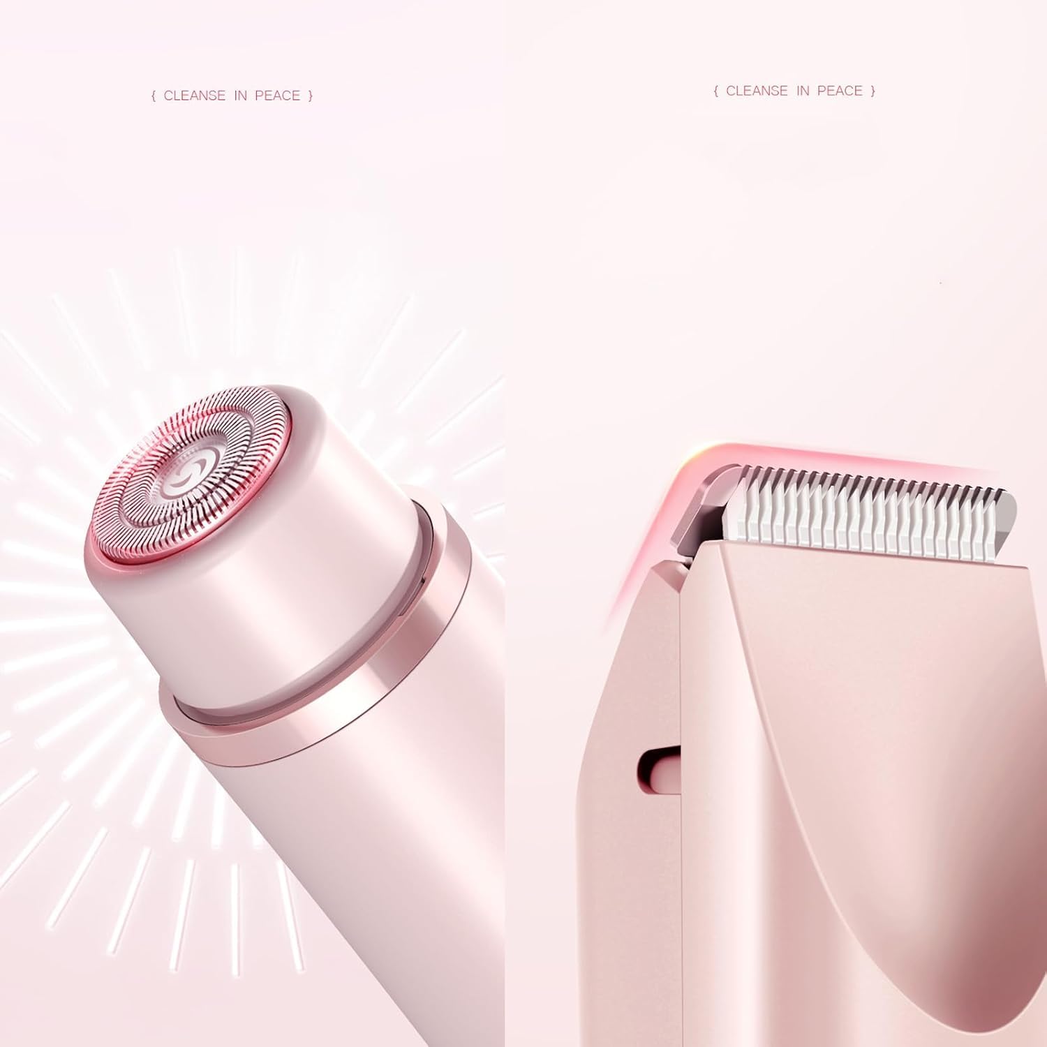 Rasoio a doppia testa da donna, 2 in 1, IPX7, impermeabile, ricaricabile, rasoio elettrico per donne, per pubico, bikini, ascelle, gambe, braccia, corpo viso