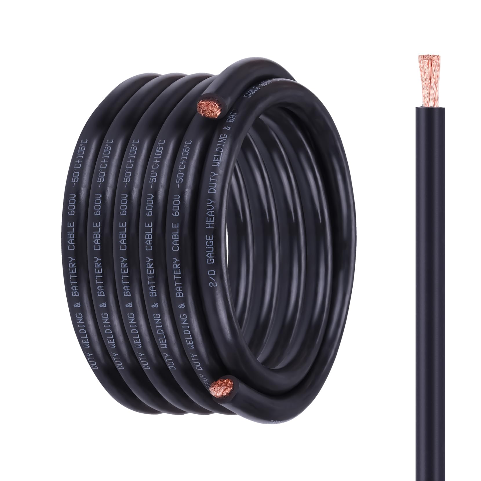 2/0 Battery Cable, 2/0 Wire, 2/0 Welding Cable, 30FT Black