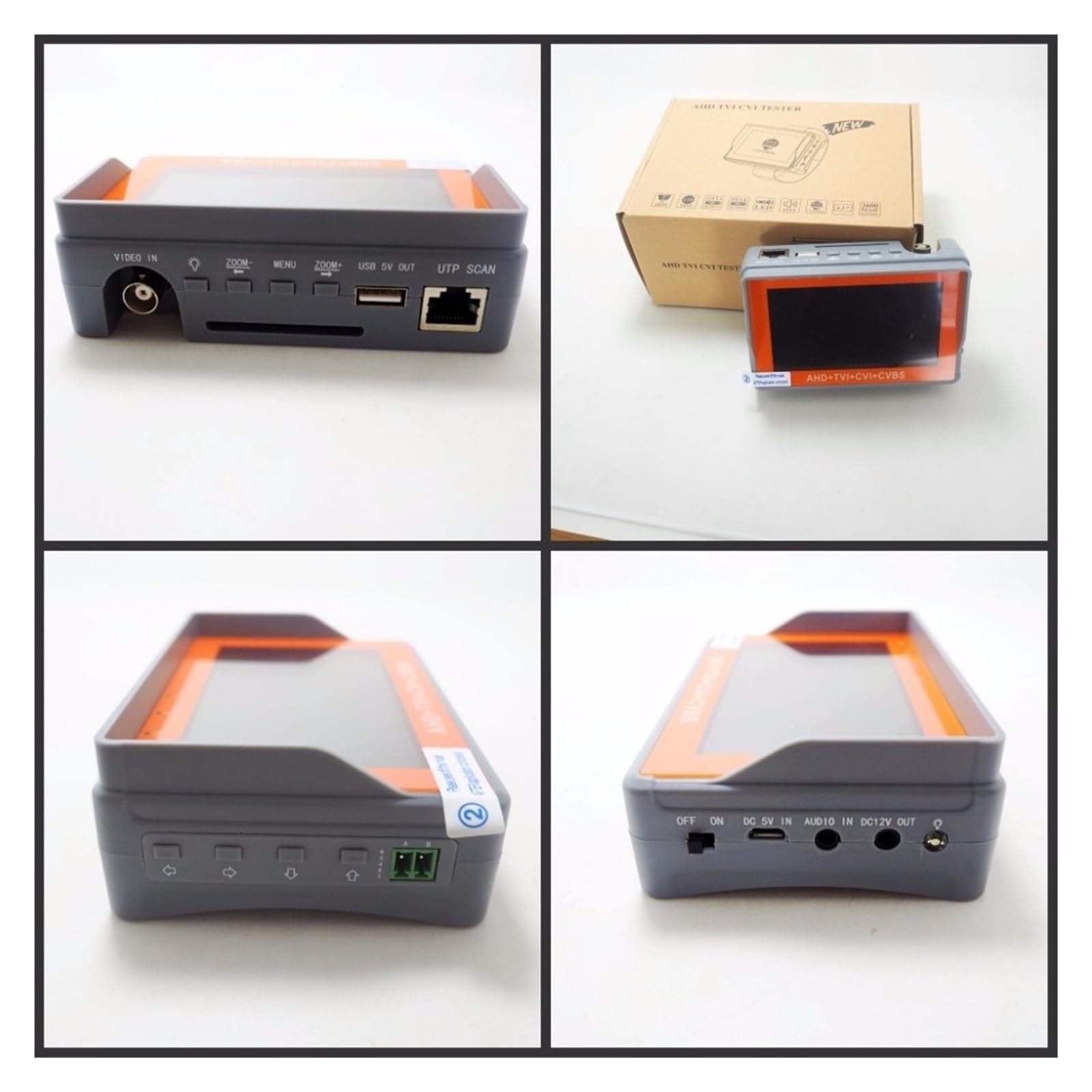 Tester per telecamere CCTV 8MP AHD TVI CVI CVBS Tester Analogico For Telecamere Di Sicurezza Monitor IV8C IV7W Tester CCTV HD Con Test Cavo PTZ UTP(IV7W)