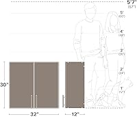 Vista 4 de Prepac Elite - Armario de pared de 32 pulgadas, gabinete de almacenamiento blanco, armario de baño, armario de despensa con 1 estante ajustable