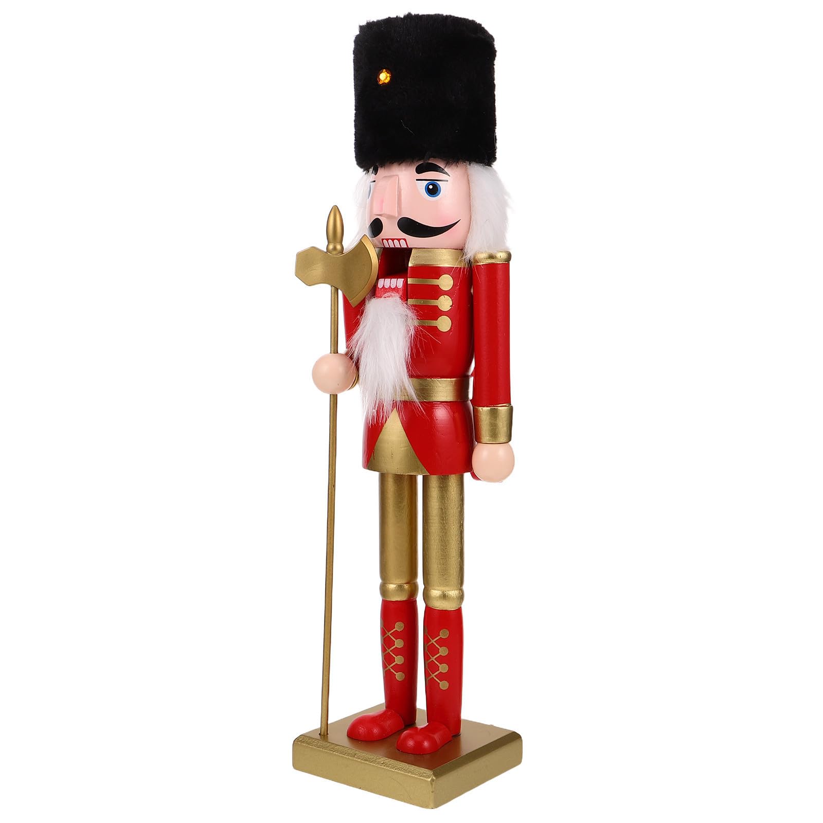Beaupretty 2 Piezas Estatua de Soldado Cascanueces de Madera Roja 38cm para