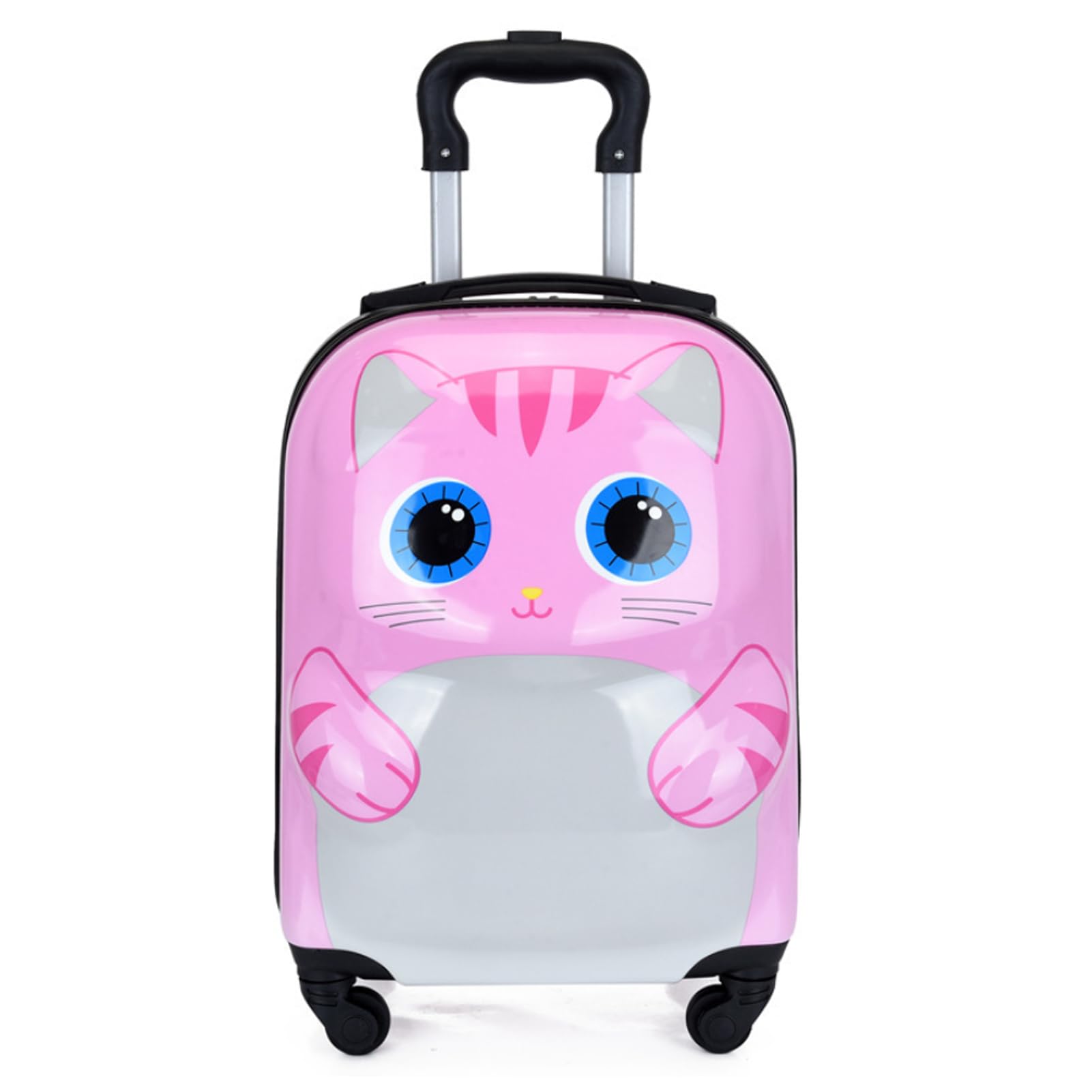 Beauenty 18-Inch Kids Luggage with Spinner Wheels, Hardside Carry On Suitcase for Boys Girls, Travel Trolley Case Organizer (Pink)