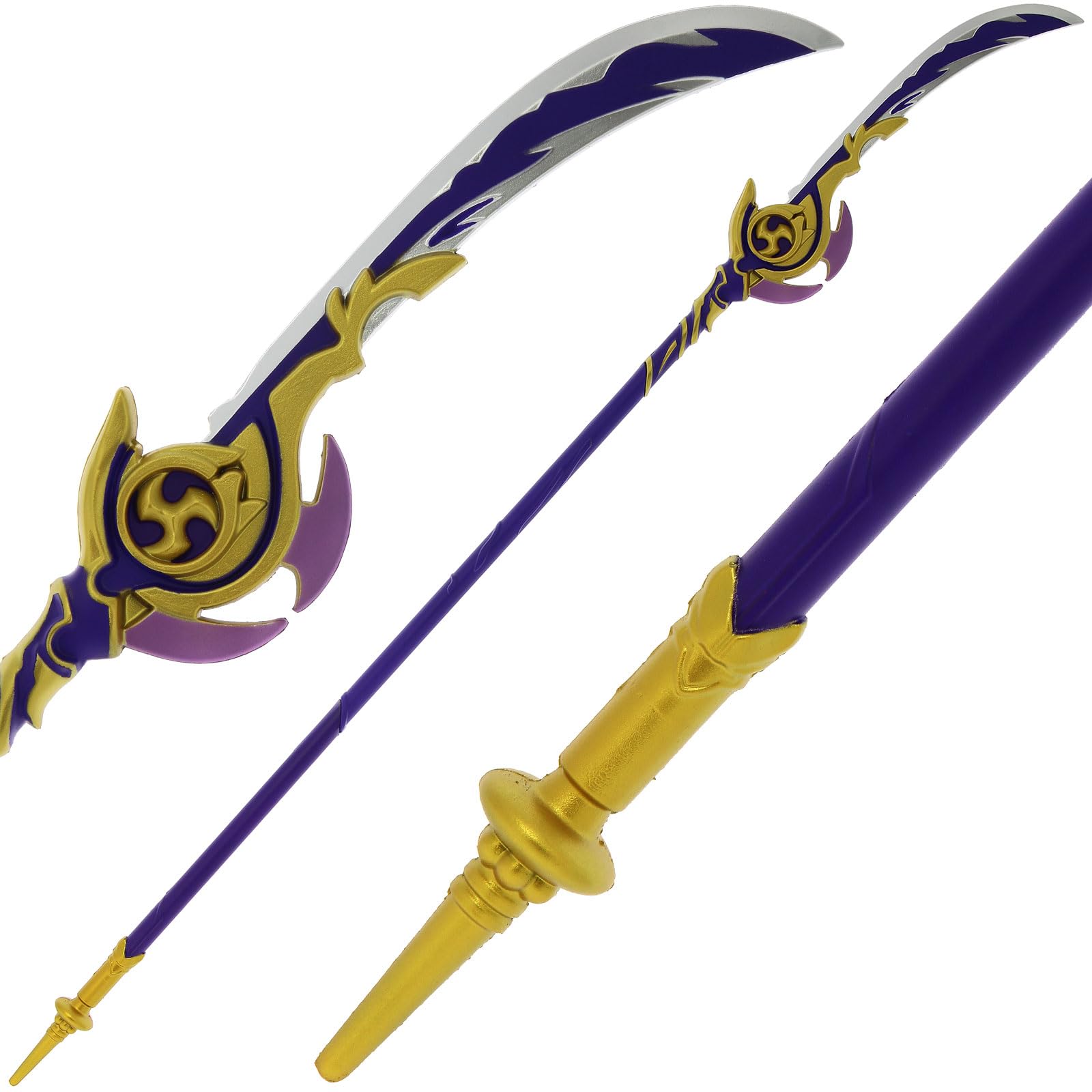 Genghin Impact Replica Foam Swords Cosplay Halloween Mistsplitter Beelzebul Baal's Costume PU (Engulfing Lightning Inazuman)