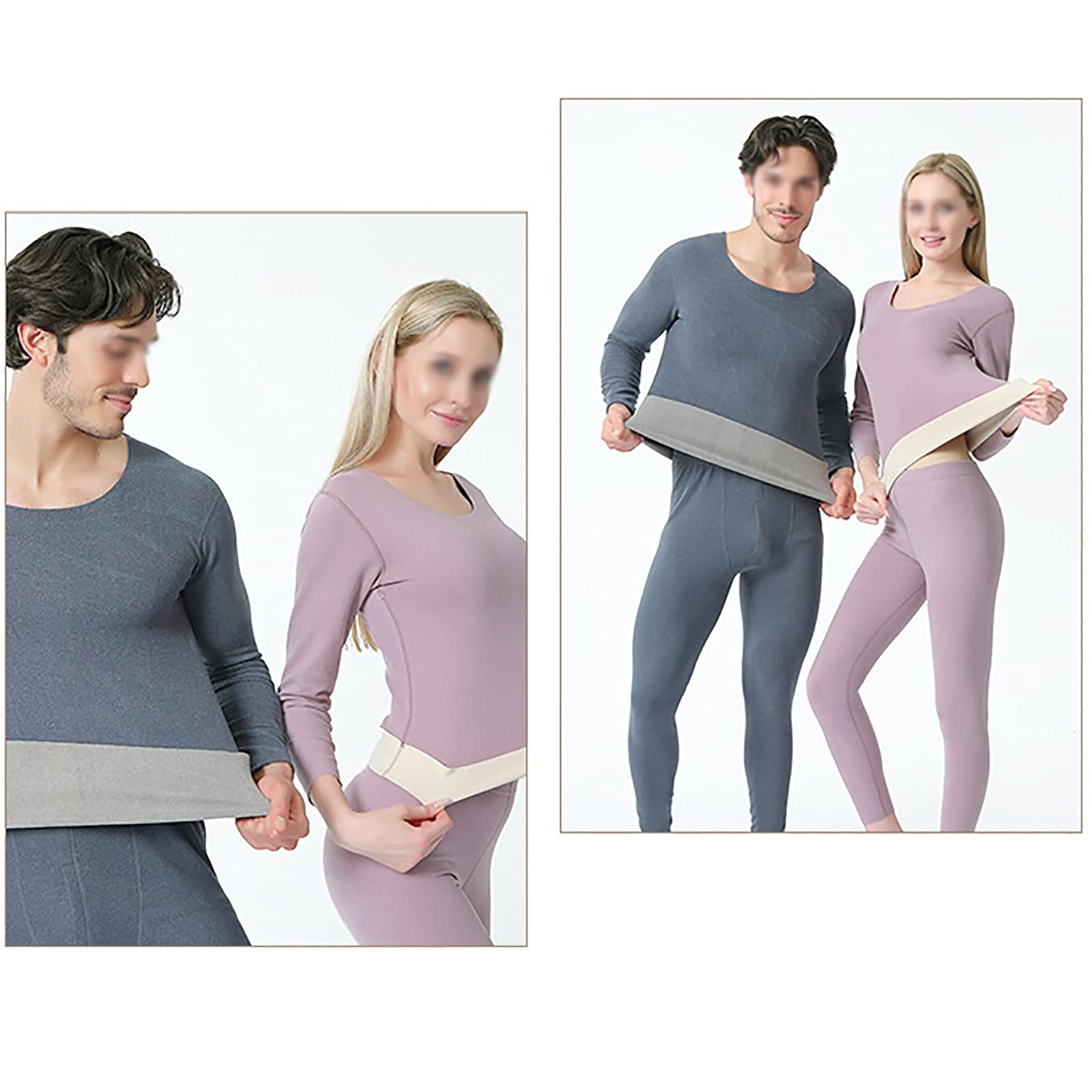 G&F Męska bielizna termiczna, zestaw bielizny bazowej, górne i dolne, cienkie, długie, miękkie i lekkie (kolor: szary - C, rozmiar: 3XL)