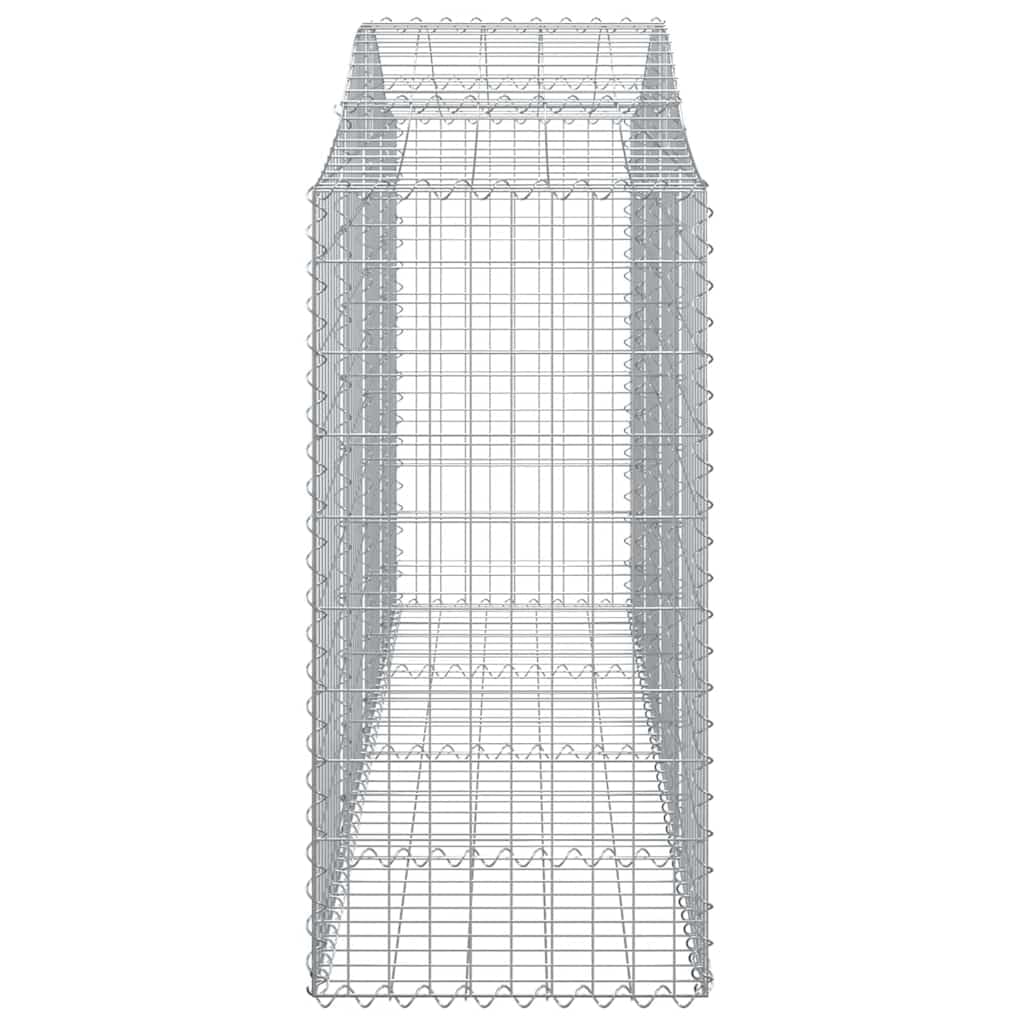 Gabiony z wysokim łukiem 10 sztuk 200 x 50 x 120/140 cm ocynkowane żelazo do barier ogrodowych i ochrona przed wzrokiem jako dekoracyjne wygłuszające ściany gabionowe z odpornego na korozję