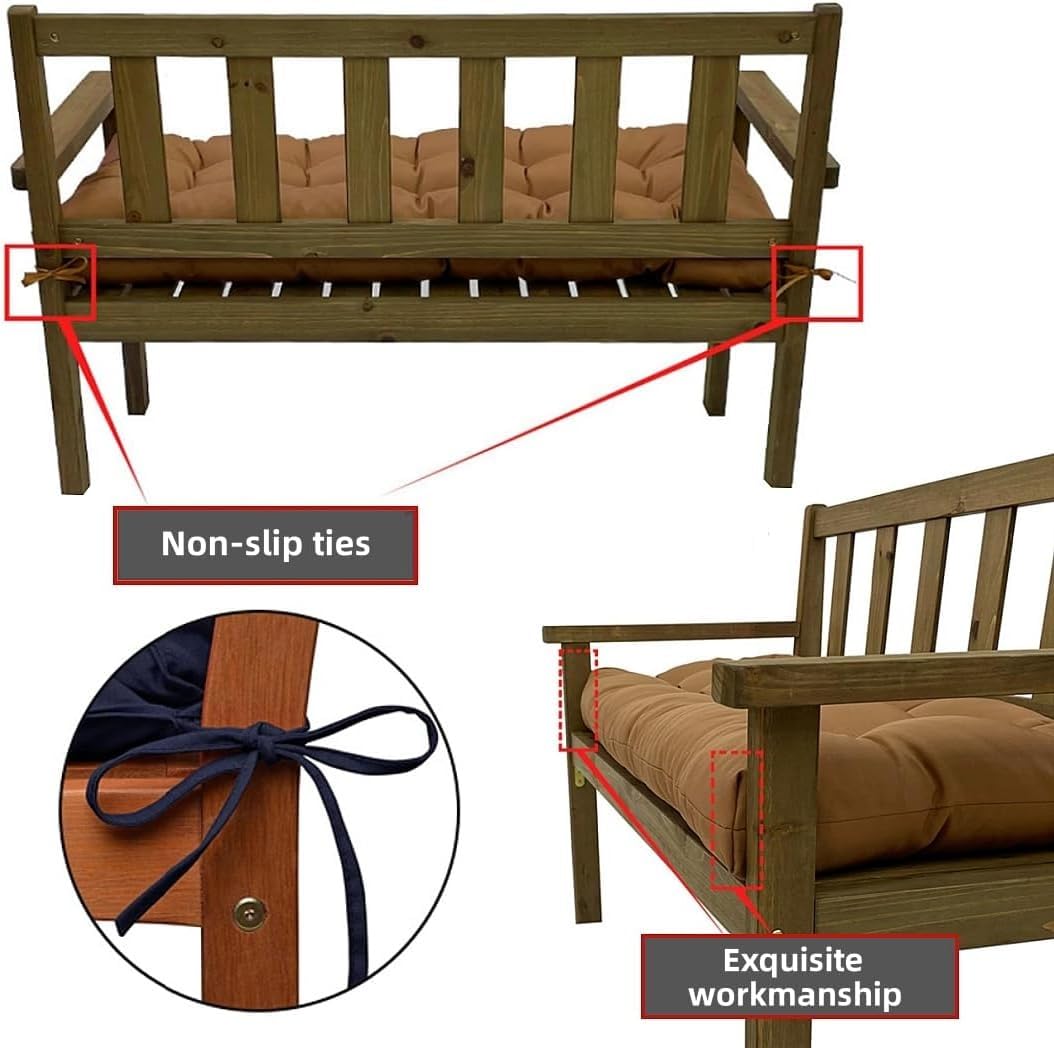 RAKTOV Custom Outdoor Waterproof Bench Cushion For Garden Swing Chaise Patio Furniture Seat Cushion Personalized Size Thick Long 2/3 Seater Chair Seat Pad