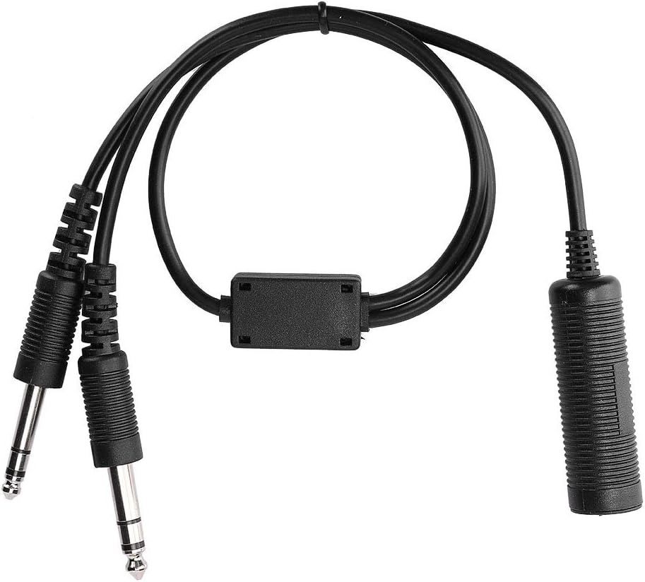 Mugast U 174 Headset Adapter,Portable Headphone Adapter Cable for Helicopter to General Aviation Dual Plugs -