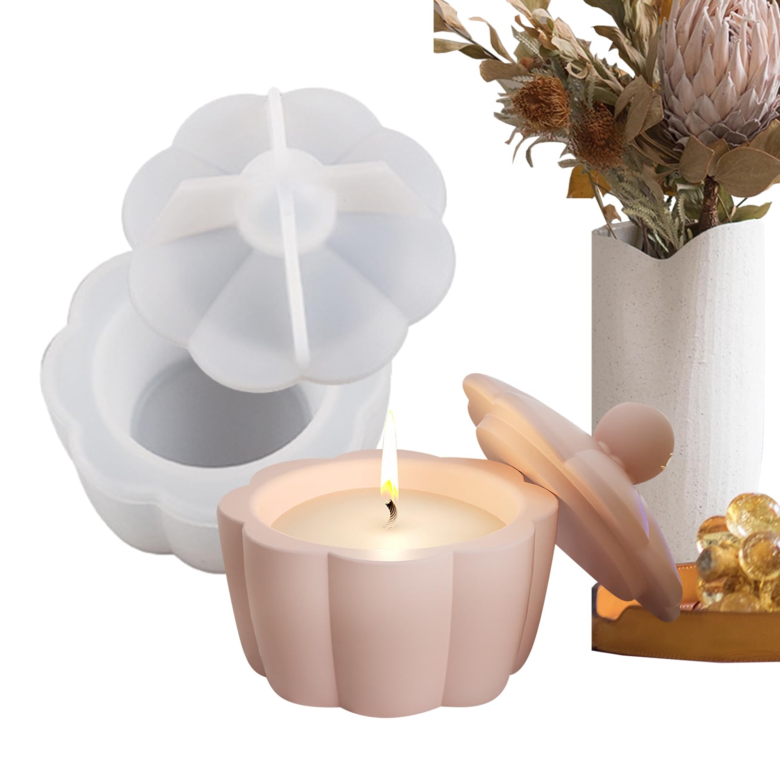 Stampo in silicone per piccola casa in stile nordico 3D Stampi per candele per casa a 12 fori Mini case Stampo per cemento in gesso Stampi per sapone aromatico  15
