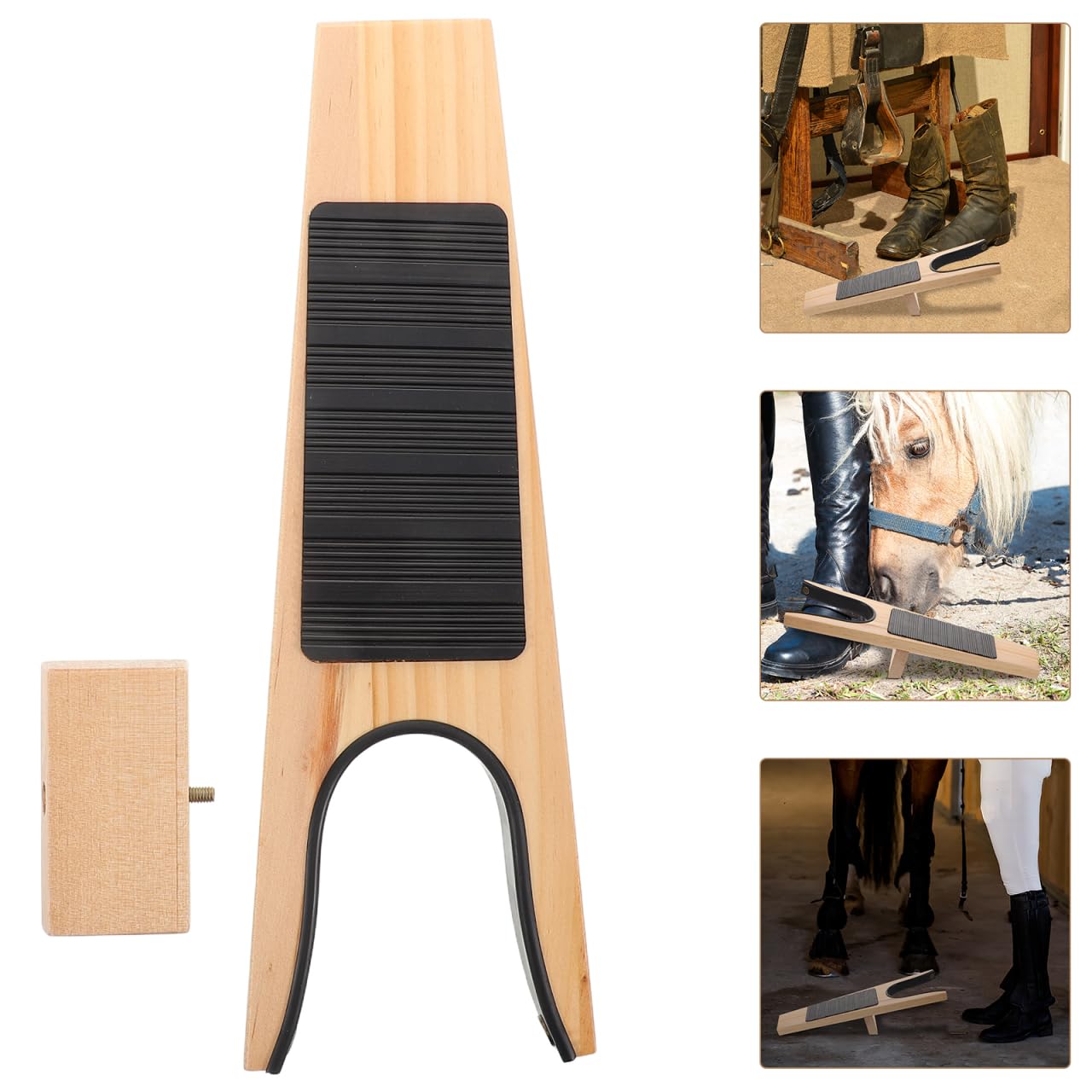 Healeved Stabiler Holz Stiefelknecht für Reitstiefel und Arbeitsschuhe Multifunktionaler Stiefelentferner ohne Bücken Rückenschonendes Hilfsmittel für Reiter und Stallgebrauch