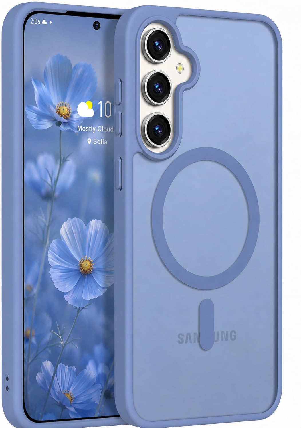 Elzzi Magnetic Magsafe Case for Samsung Galaxy A57 5G Cover, Compatible with MagSafe Translucent Matte Hard Lens Slim Shock-Resistant Protective Case, Matte Navy — Amazon image 14