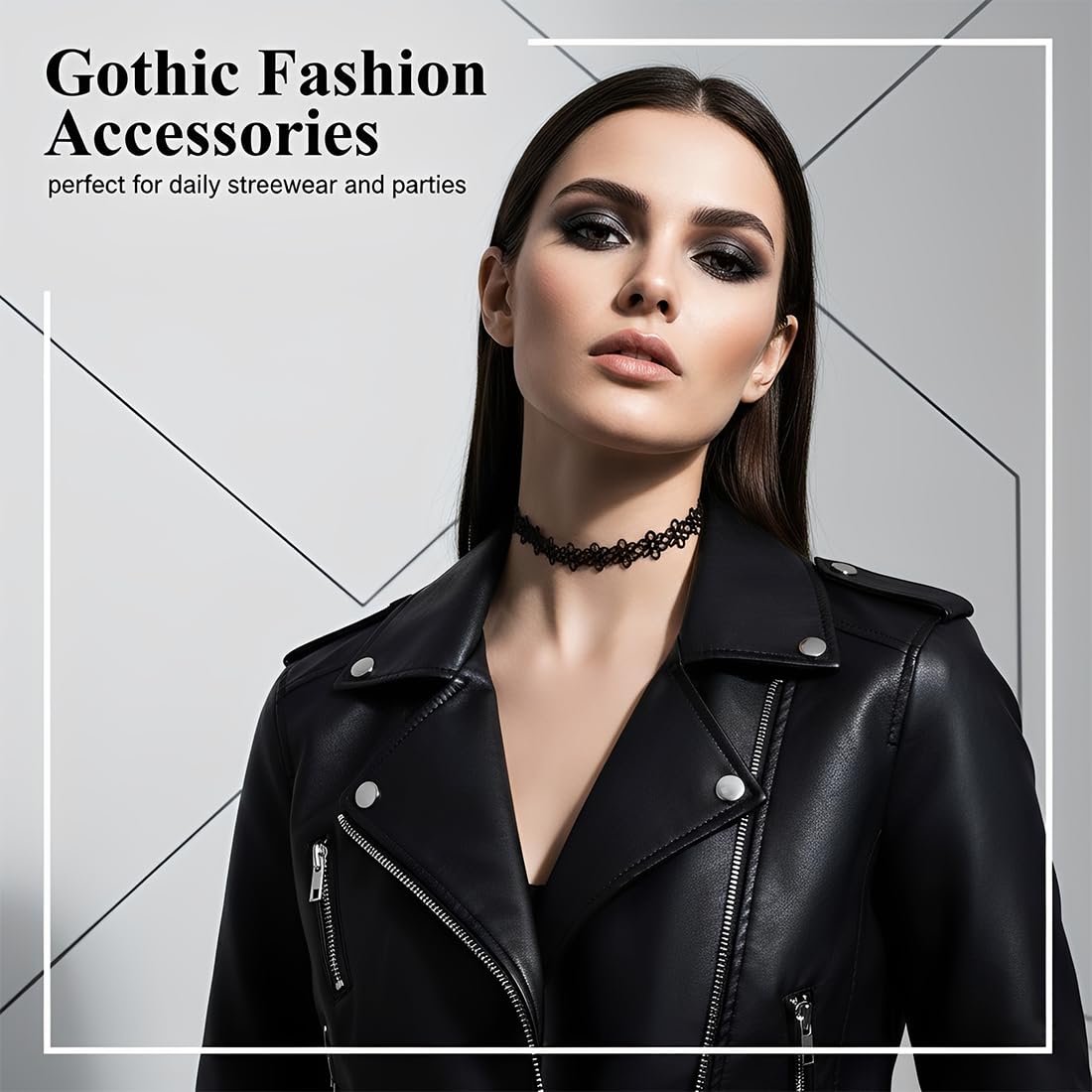 6 piezas de collar de terciopelo,gargantilla negra para mujer,gargantilla de terciopelo para mujer,estilos góticos de gargantilla,estilo punk,para mujeres y niñas,bailes de cumpleaños de Halloween — view 3