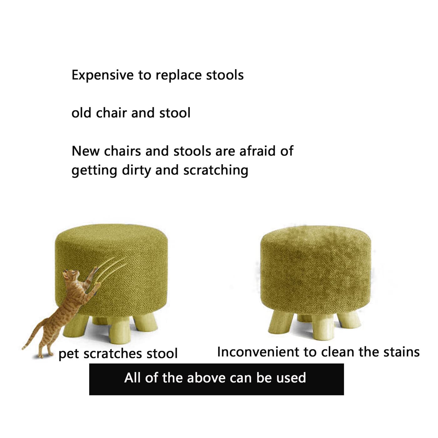 Guosi Round Ottoman Covers Stretch to Fit Slipcover Cover Small for Foot Stool Folding Storage Stool Furniture Protector Form Fit with Elastic Bottom D28CM H17CM-blue??