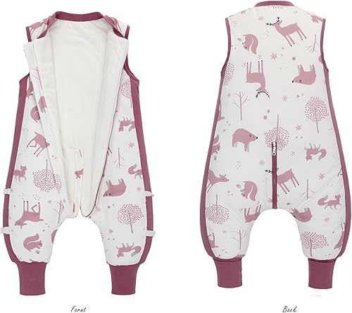 Miniatura 8 de Saco de dormir para bebé con pies 2.5 TOG Manta portátil con piernas Saco de dormir sin mangas para niños pequeños 2.5 TOG para otoño e invierno