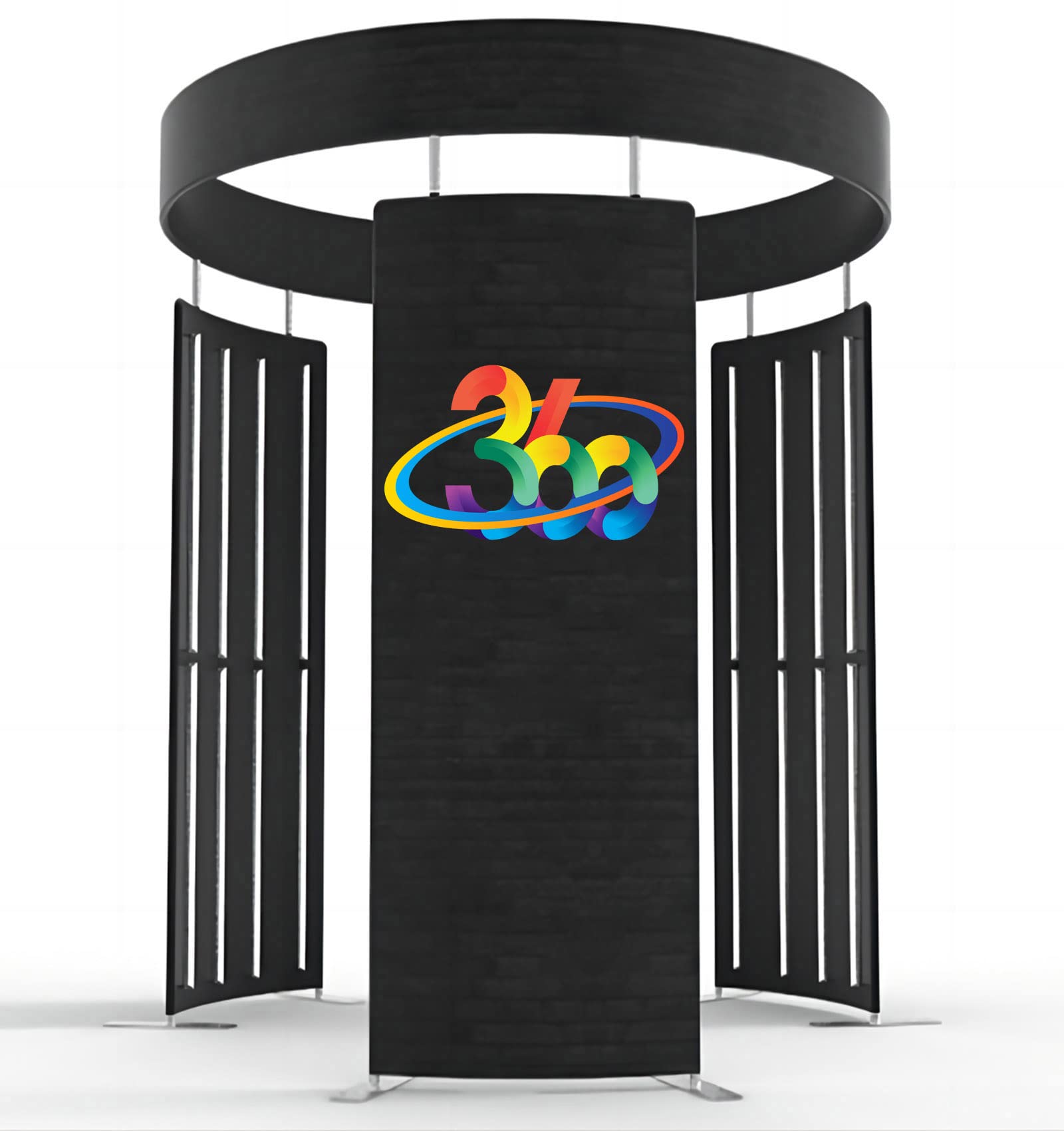 ZLPOWER 10FT Photo Booth Enclosure Backdrop Background Tents Customized Logo Tension Fabric Movable Backdrops Degree Camera Video Photostudio with RGB 24 PCS LED Light for Rental Wedding Party