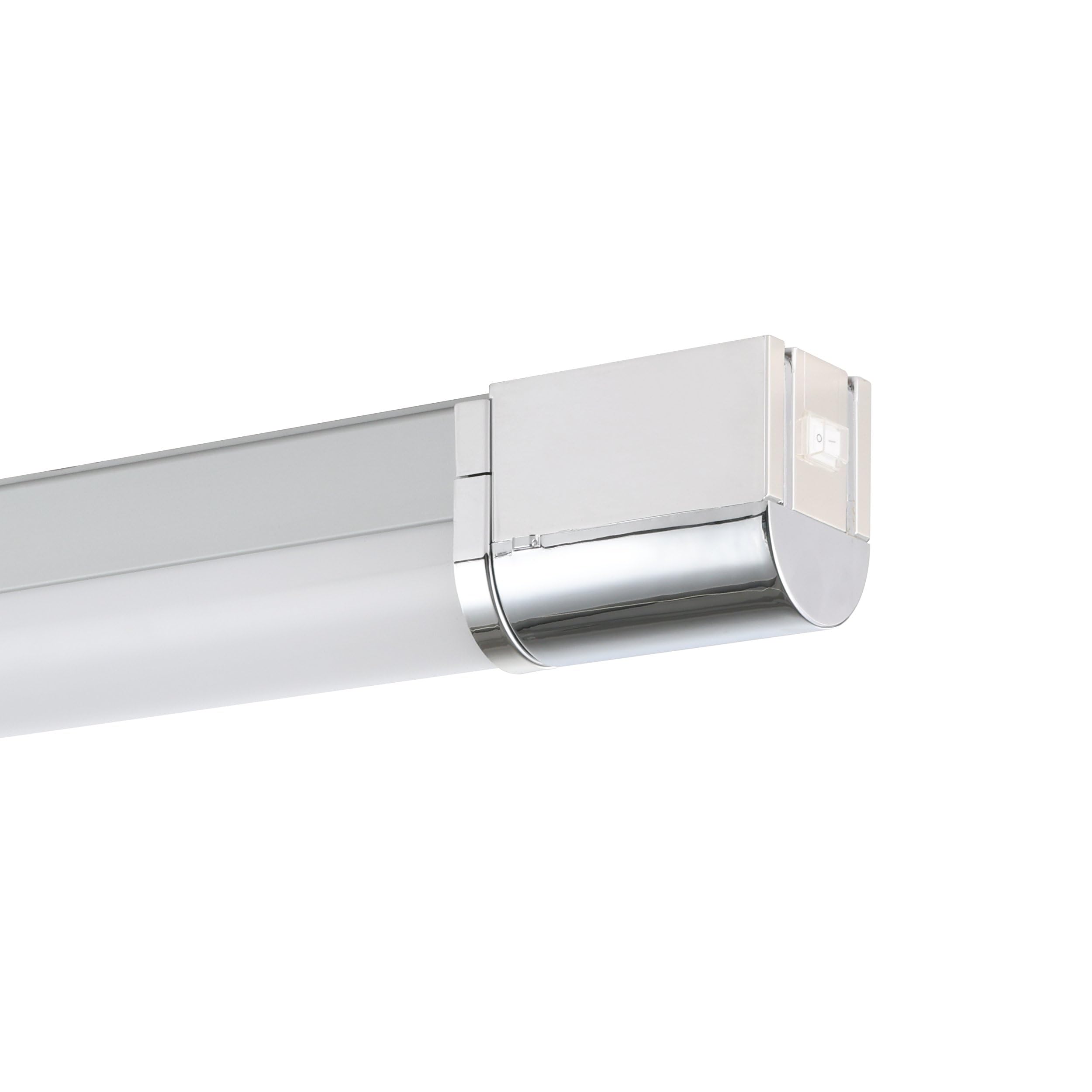 EGLO LED Wandlampe Tragacete 1, Spiegelleuchte mit Steckdose | Wandleuchte aus Aluminium und Kunststoff, Badezimmer Lampe in Chrom, Weiß, Feuchtraumleuchte, IP 44