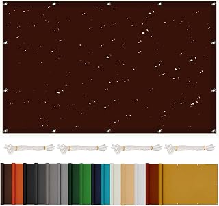 Toldo Vela De Sombra Vela 1 x 2.6 m Protección Rayos 98% UV, Resistente Toldo Vela Color Arena con Cuerdas y Ojal para Invernadero/Balcón/Patio/Techo, Marrón