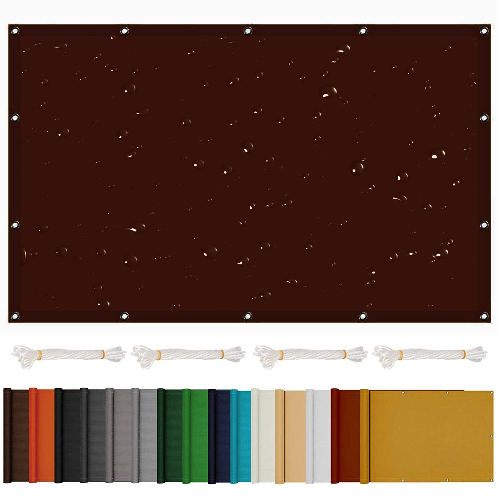 Voile d'ombrage 1.4 x 3.8 m protection solaire extérieur imperméable pour cour et balcon