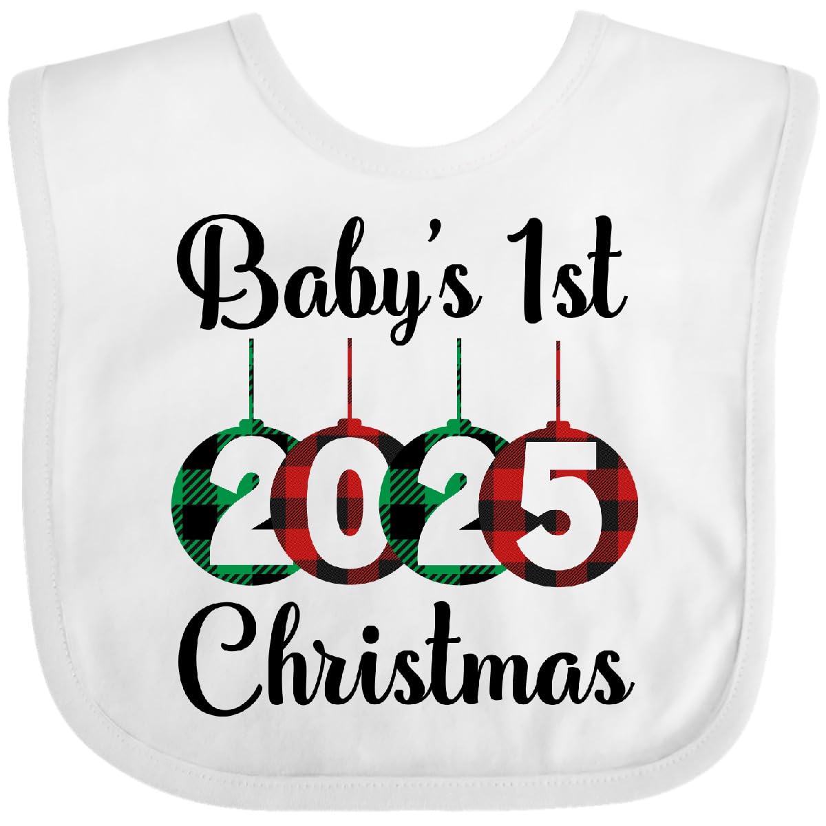 inktastic Babys 1st Christmas 2025 Baby Bib