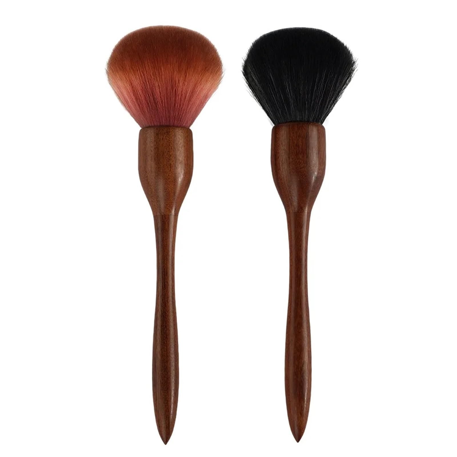 Spazzola Per Unghie Polvere Pennello for polvere for unghie | Pennello for trucco Copertura totale Effetto lucido Pennello for cipria a testa tonda in legno(Black)