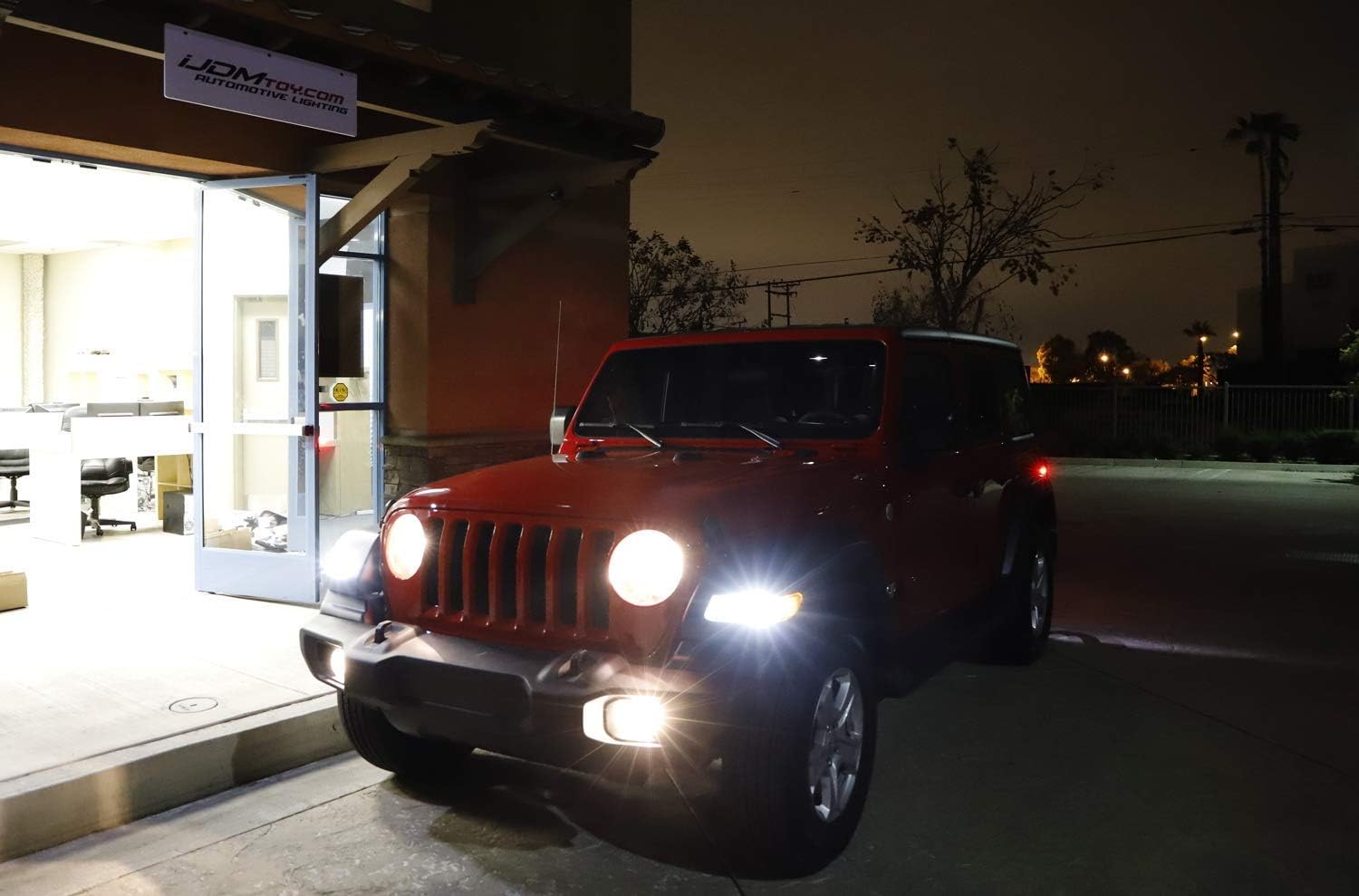 iJDMTOY Front Turn Signal Lamps 42-Diodes White/Amber LED Daylight DRL, LED Blinker Kit Compatible With Jeep 2018-up Wrangler JL Sport Trim ONLY