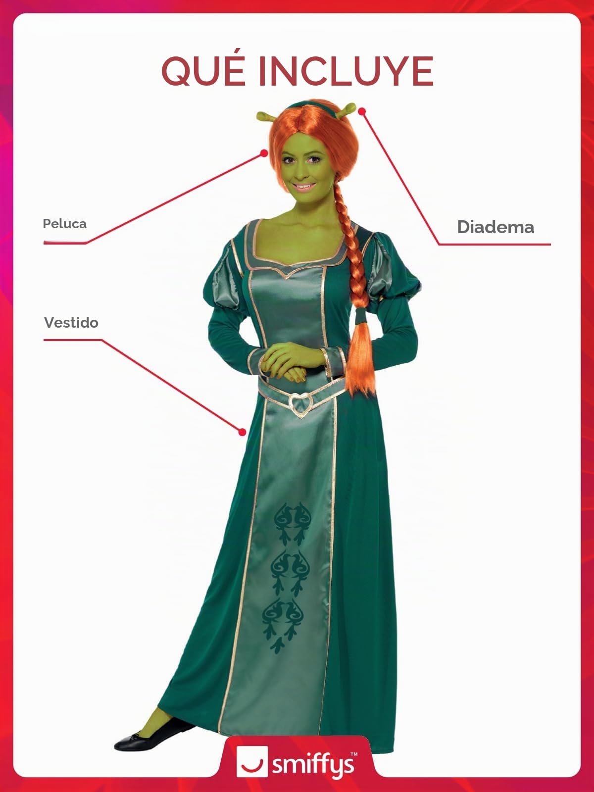 Smiffy's Disfraz de Fiona Shrek para Mujer