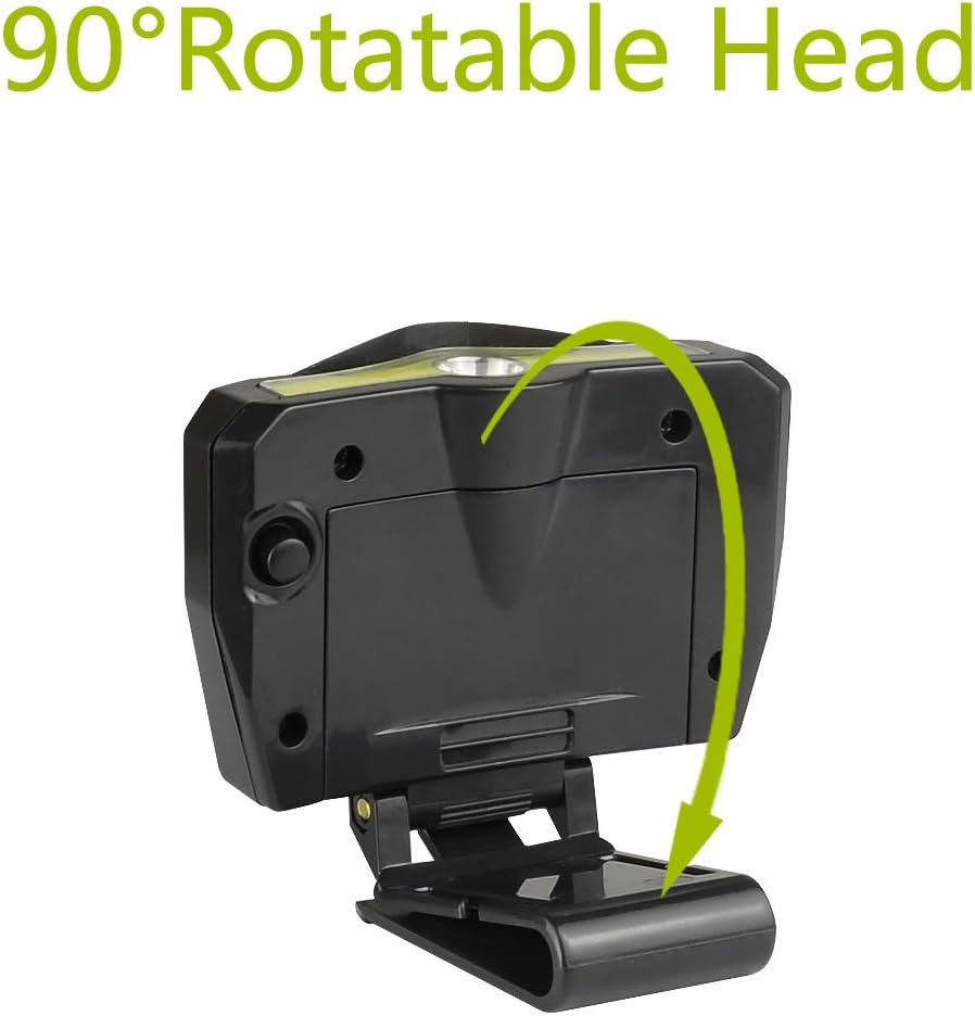 X-BALOG 3 Pack 350 Lumens LED Cap Light Clip Headlamp 2 Modes Rotatable COB Ball Hat Lamp Power by 3XAAA Batteries for Reading Fishing Working Walking The Dog