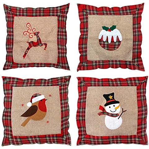 SHATCHI Christmas Cushion Covers Set of 4 Cover