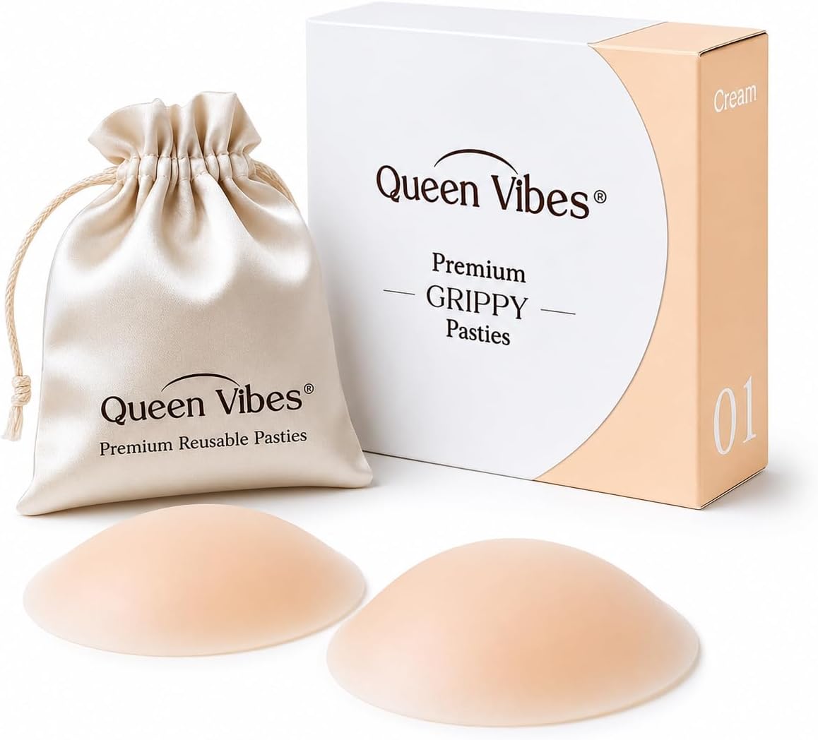 QueenVibes Grippy Nipple Covers, Adhesive-Free Comfort for Daily Wear