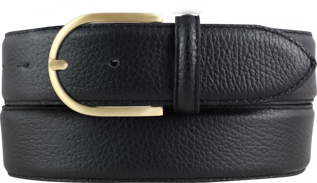 BELTINGER Damen-Gürtel aus gemasertem Leder mit Steppnaht 4 cm | Hochwertiger Ledergürtel mit Pigmentprägung 40mm Damen | Jeans-Gürtel mit goldener Gürtelschließe 4cm